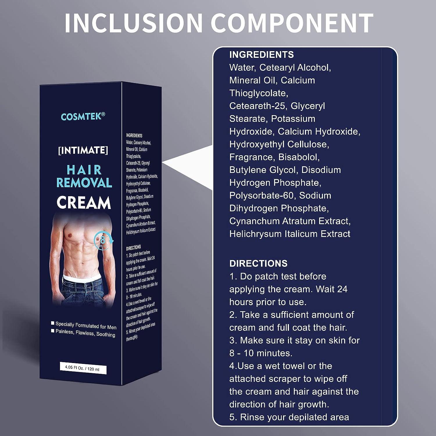 Men's Hair Removal Cream - Effective, Painless & Soothing Depilatory ...