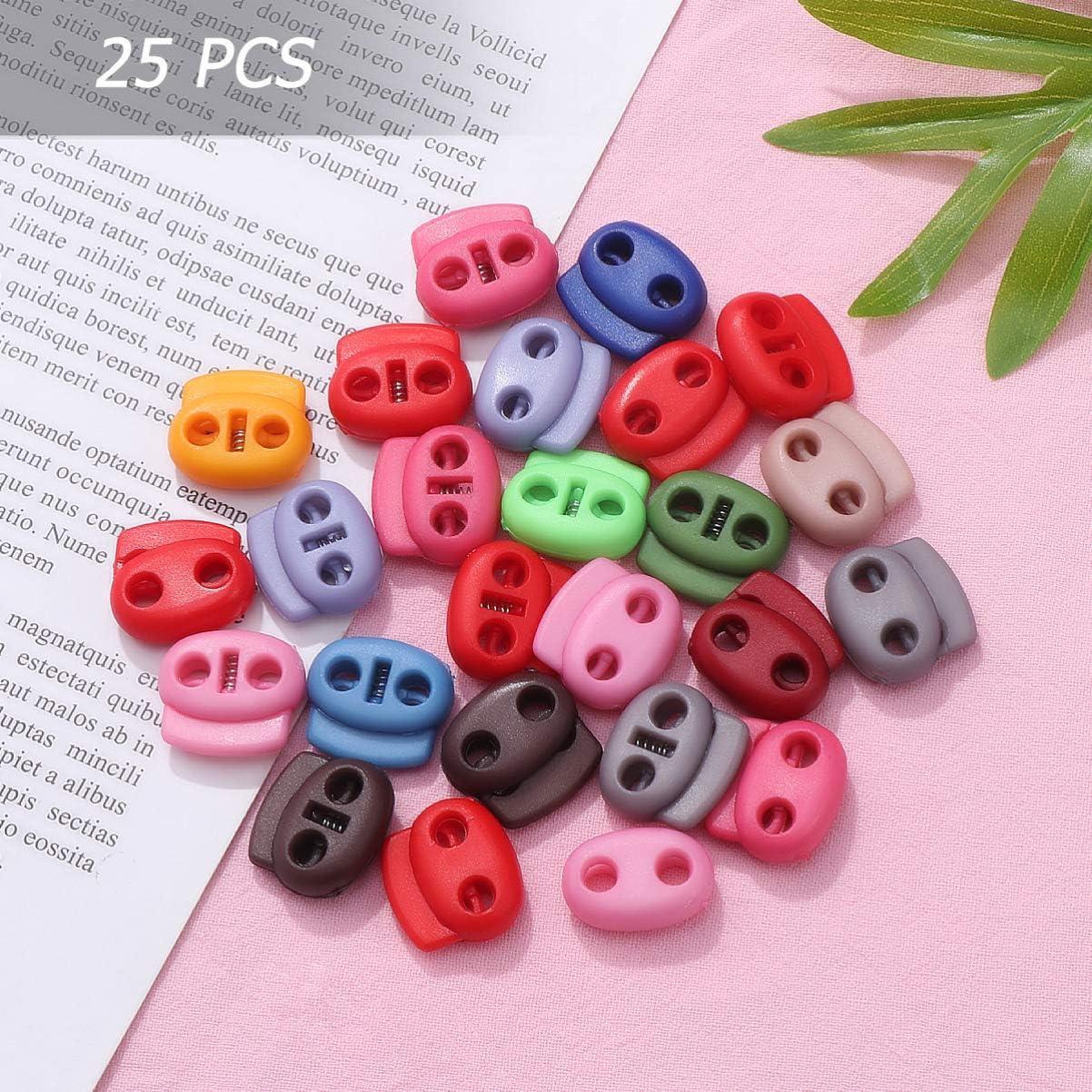  25 Pack Plastic Small Spring Cord Lock Stop for Paracord  Replacement, Elastic Shoelaces Drawstring Clip Clasp, Double Hole Toggle  Stopper Adjuster Button for Hoodie, Flashlight, Glove : Arts, Crafts &  Sewing