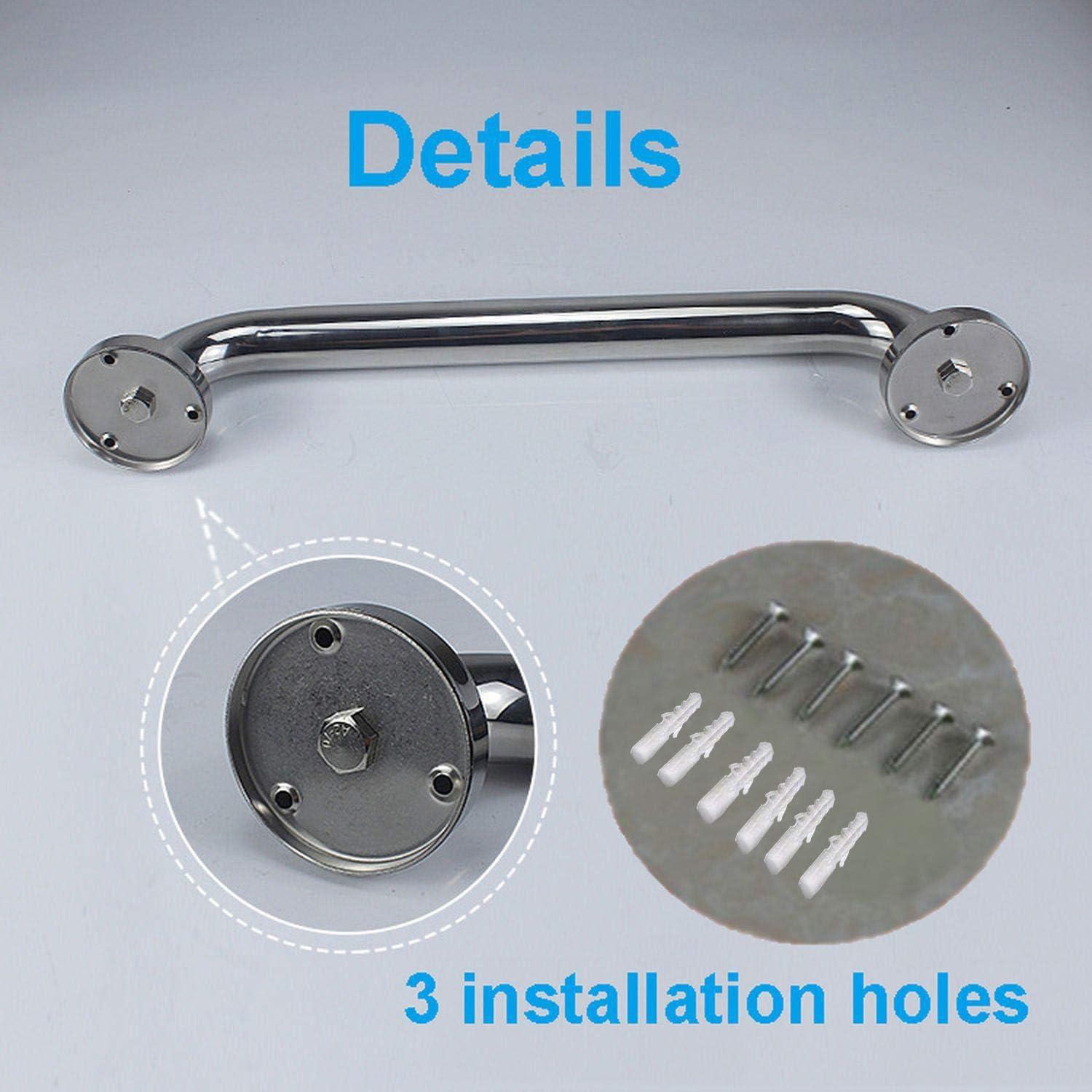 2 Pack 12 Inch Chrome Stainless Steel Shower Grab Bar Set Bathroom Safety Hand Rail Support