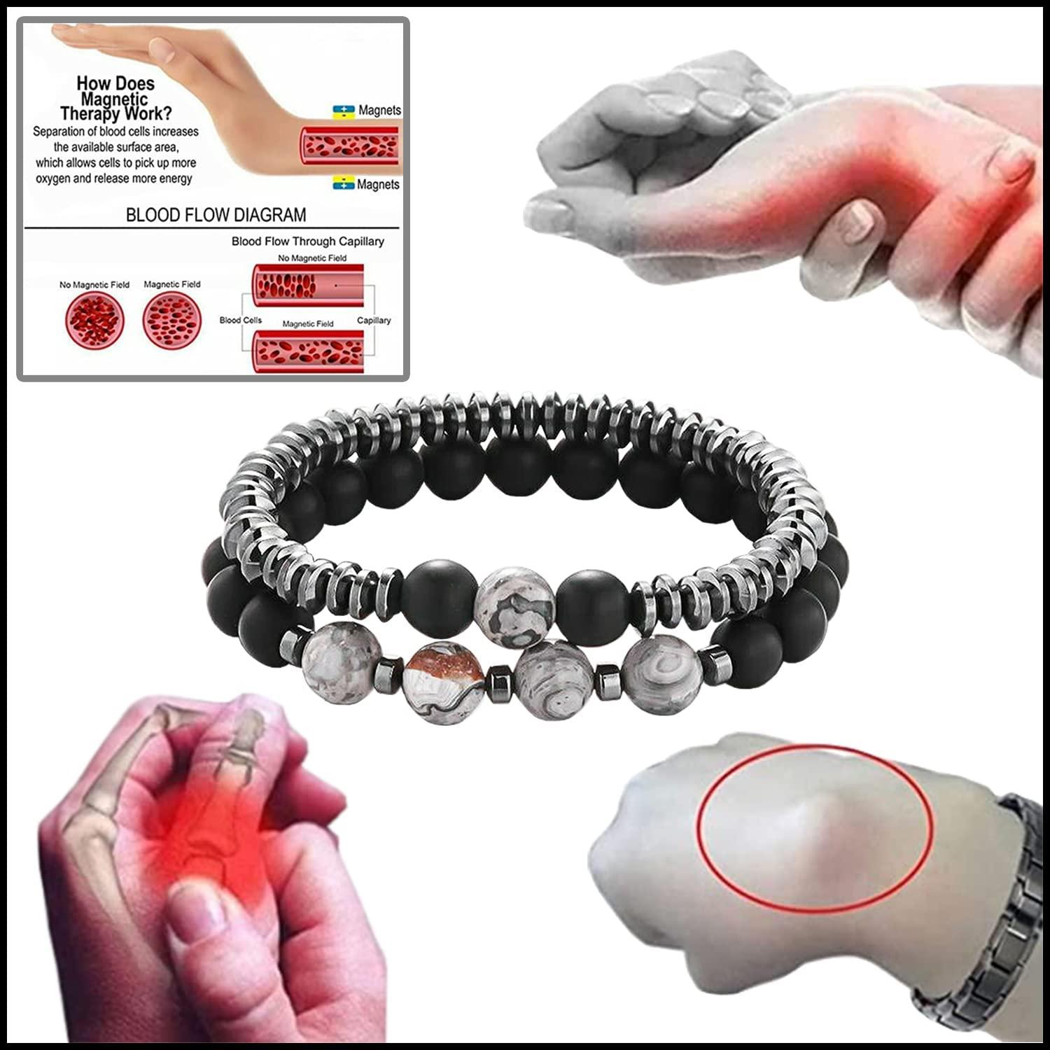 Buy MagnetRX® Hematite Magnetic Therapy Bracelet - MAX Strength Natural  Pain Relief and Healing Stones - Beaded Magnetic Hematite Bracelets (Double  Strength 8mm) Online at Low Prices in India - Amazon.in