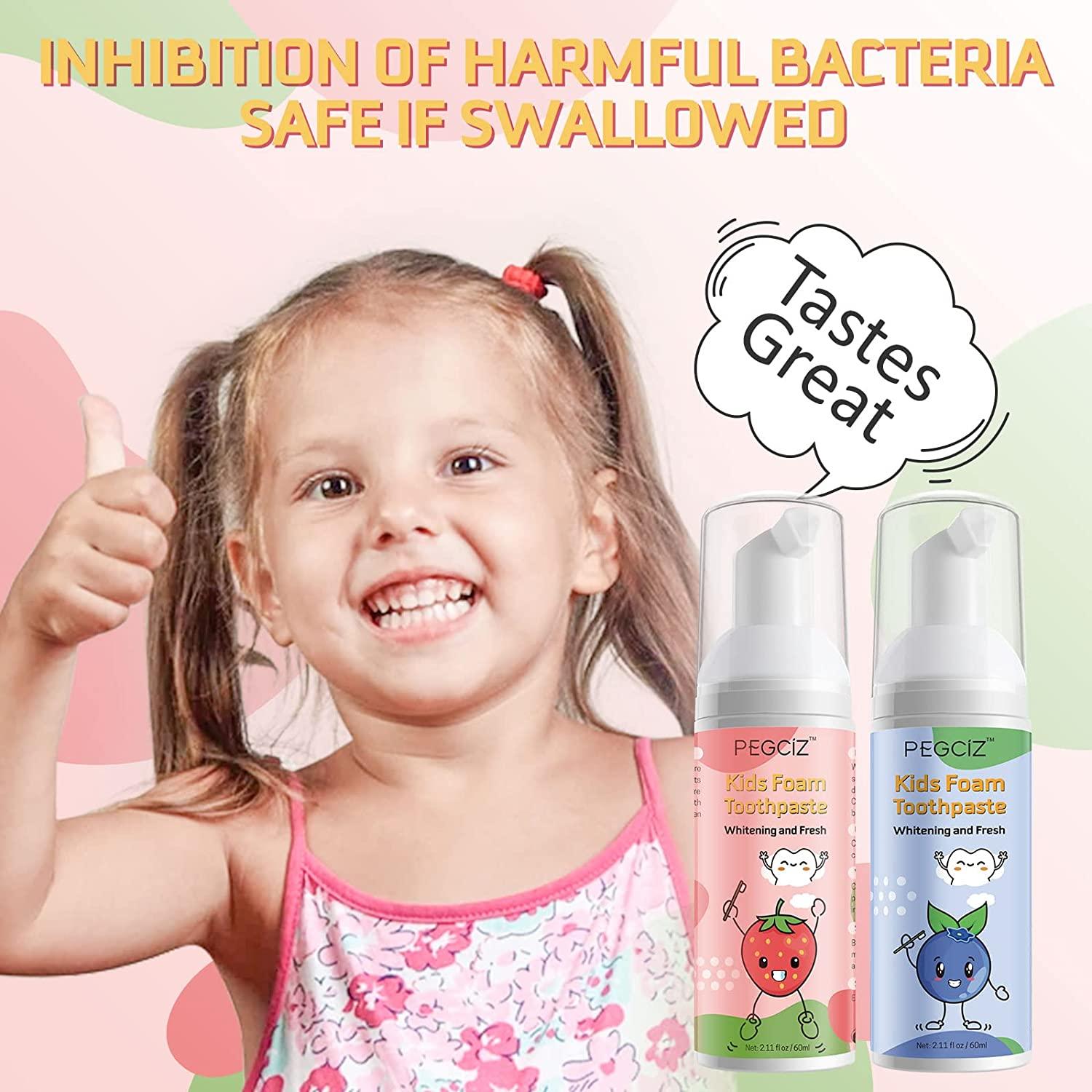 Kids Foam Toothpaste Low Fluoride AntiCavity Formula U Shaped