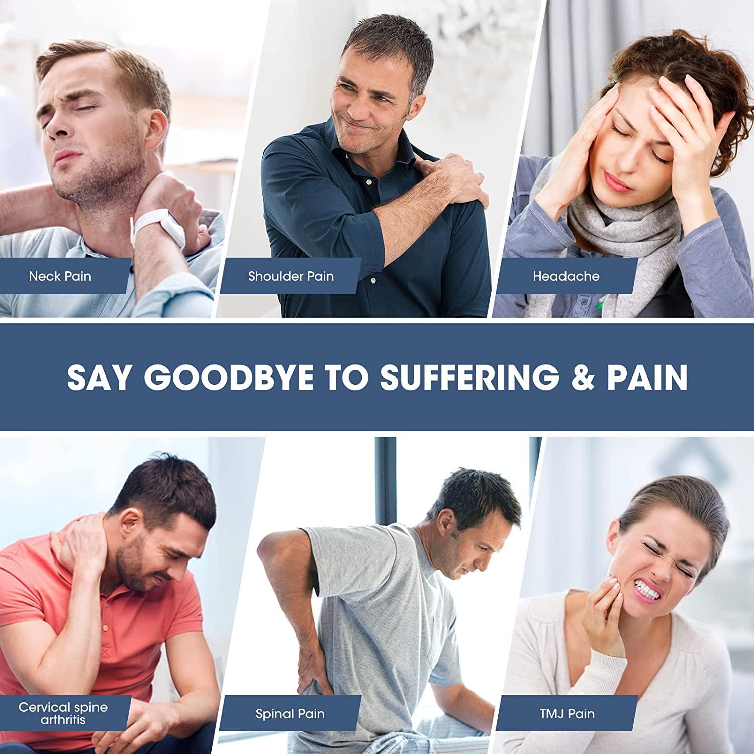 Neck and Shoulder Relaxer with Therapy Pillowcase, Neck Stretcher Chiropractic Pillows