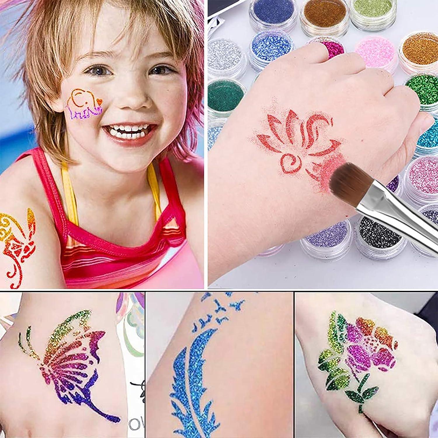 Temporary Tattoo Glue Yomagine 8ml Glitter Glue Brush Bottle Water Soluble Body Painting Glue