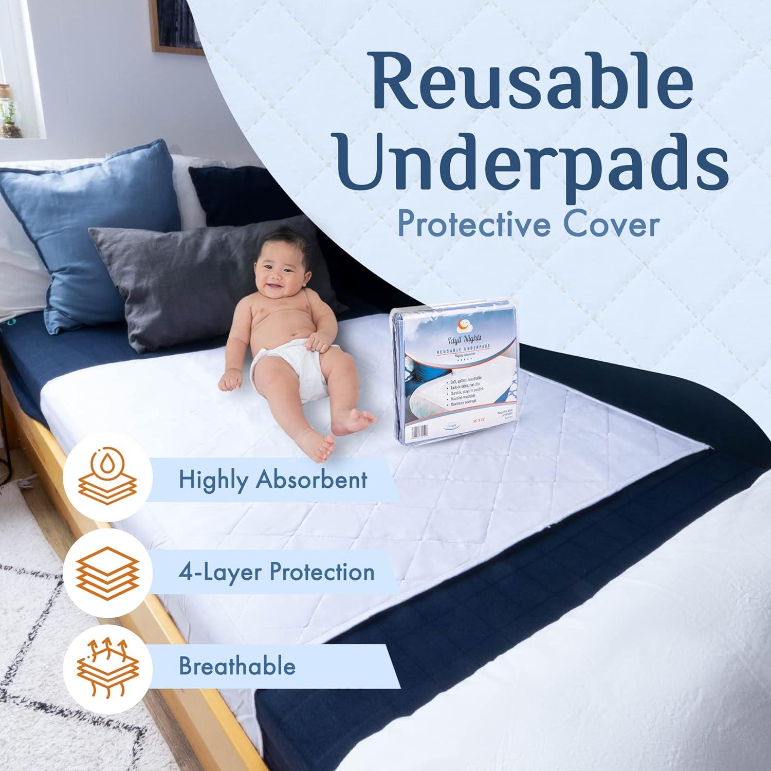 Soft Absorbent Washable Incontinence Bed Pad Large Waterproof