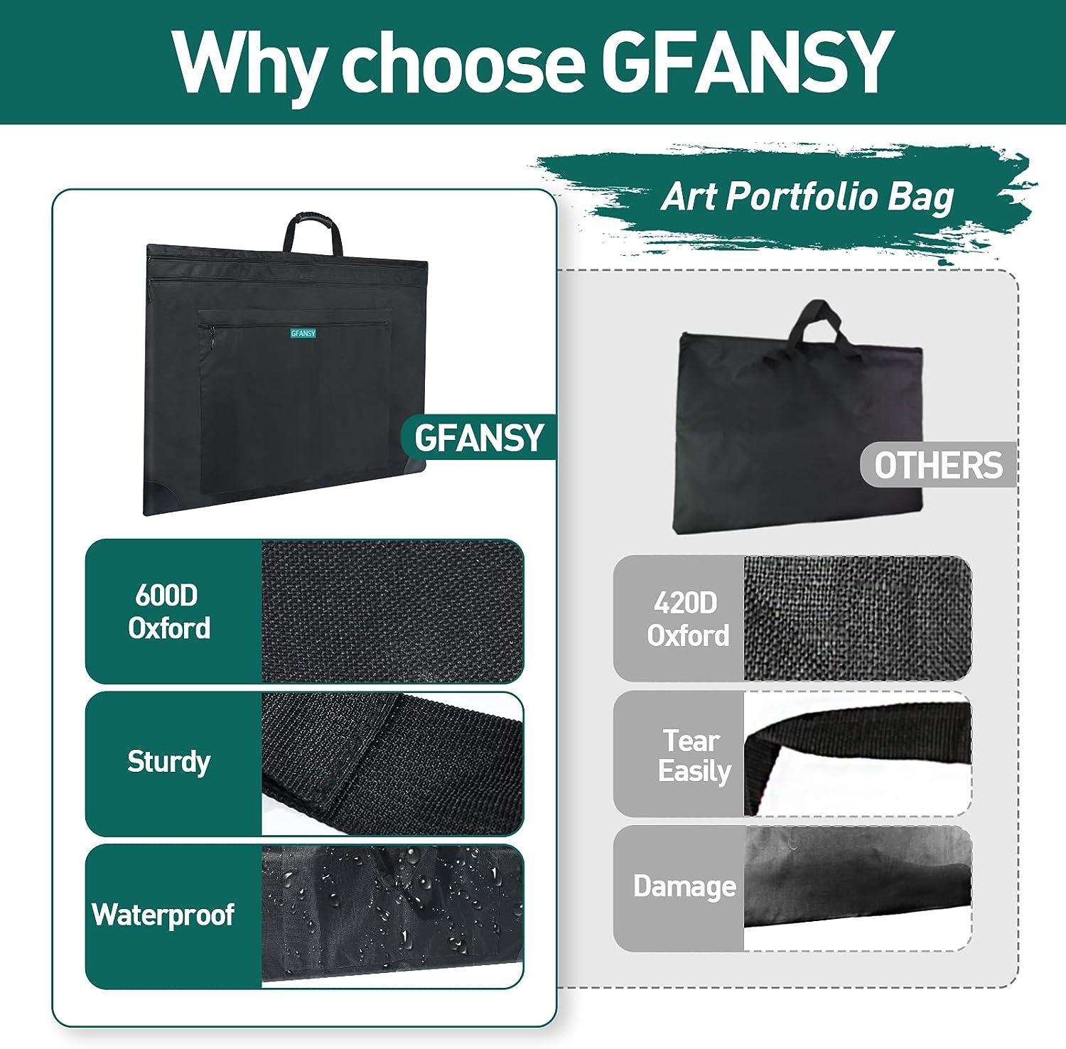 GFANSY Art Portfolio Tote Bag 24 x 36, Soft Portfolio Folder for
