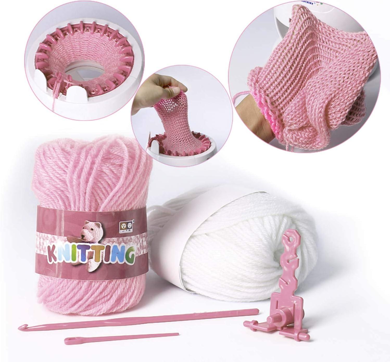 Sentro 22 Needle Knitting Machine, Knitting Loom Set Round Weaving Loom for Kids, Bunny Shaped Smart Weaver, Hat Sock Scarf Loom