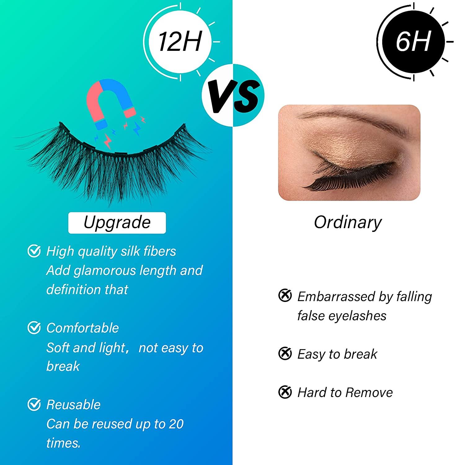 VESHELY Eyelashes with Eyeliner ,Natural Looking