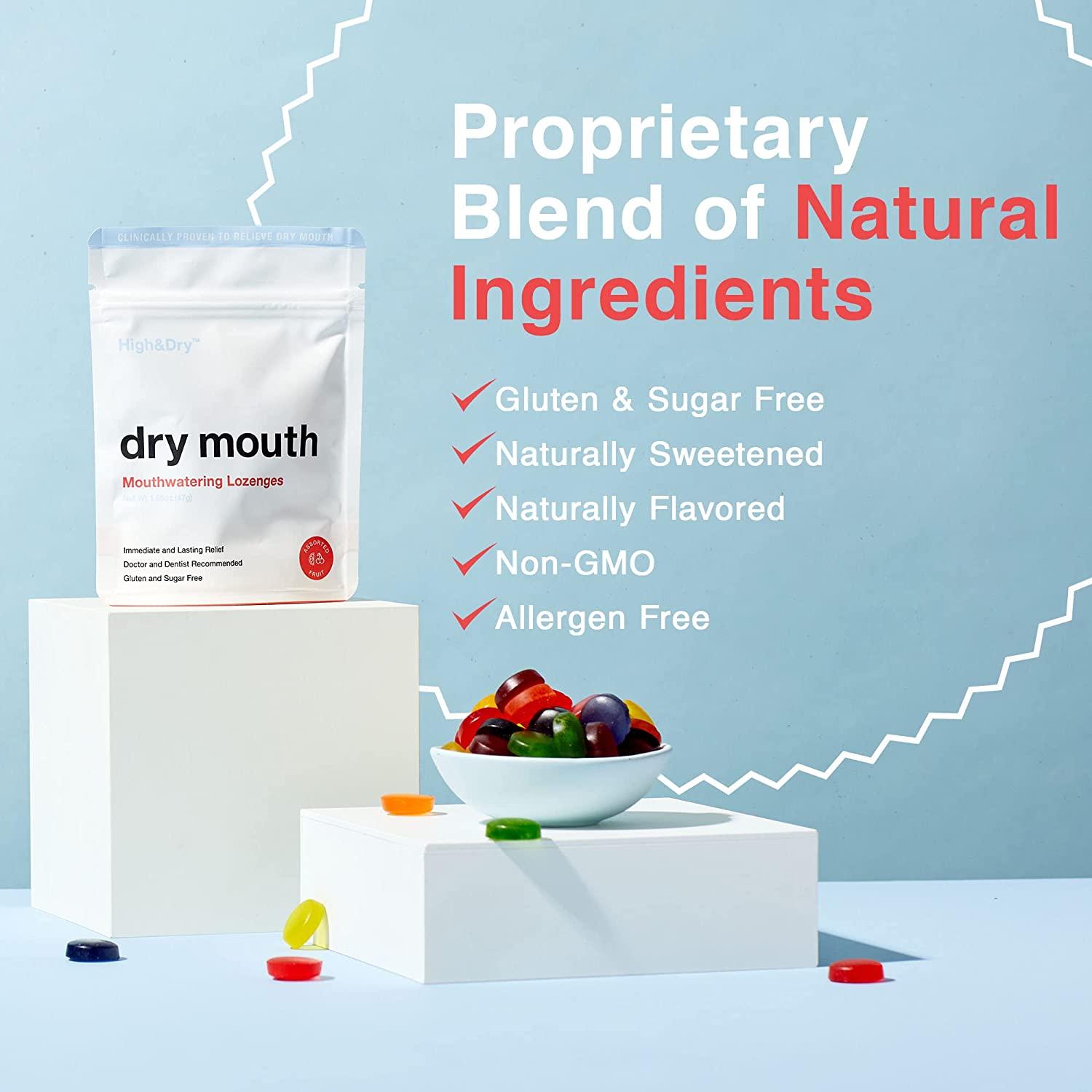 High&Dry Dry Mouth Lozenges, Helps Stimulate Salivary Flow, Targets