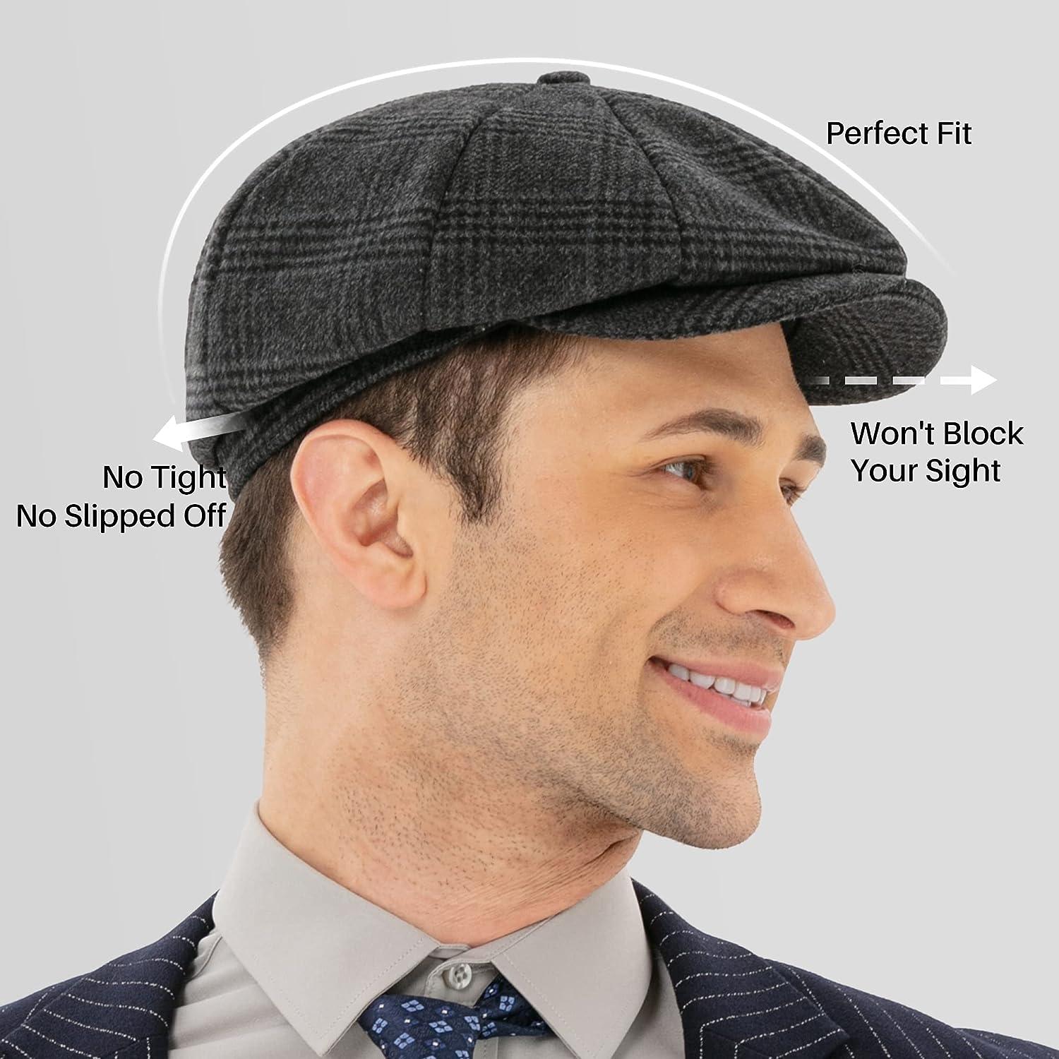POUDAY Newsboy Hat for Men Boys Boston Scally Cap Irish Cap