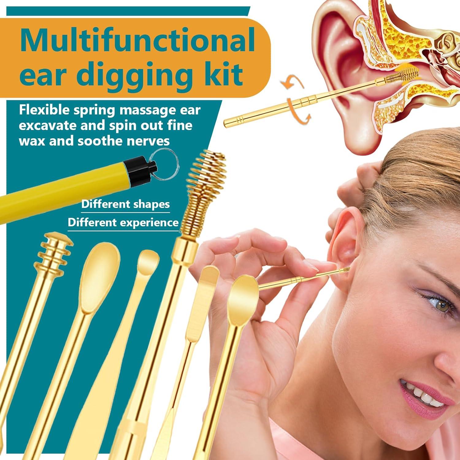 Ear Cleaner Ear Wax Removal Kit 7 Pcs Spiral Ear Wax Removal Tool Sticky Ear Swabs Pick 2 Multi