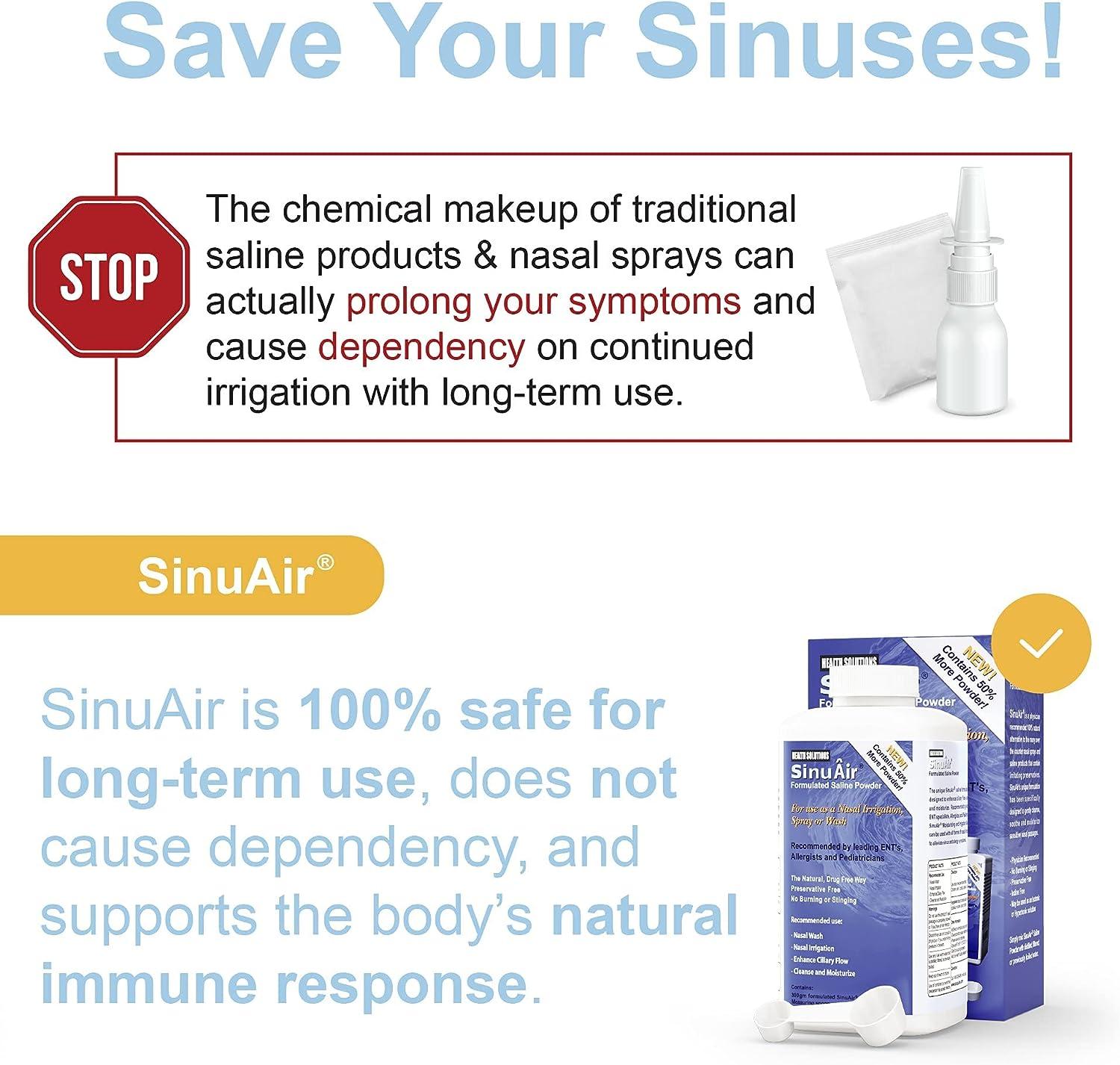 SINU PULSE ELITE SinuAir Sinus Rinse Salt Solution Saline Powder for