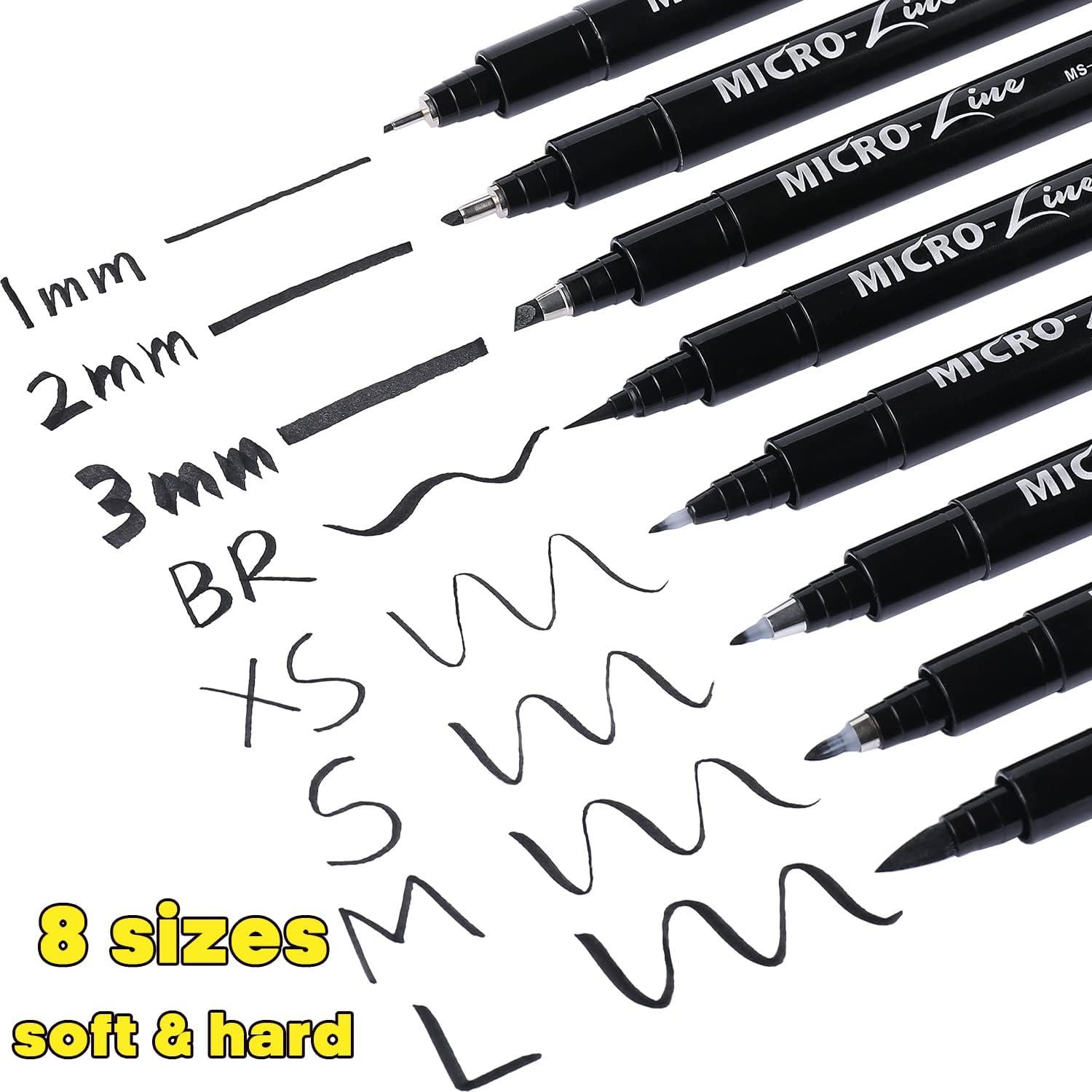 Dyvicl Hand Lettering Pens Calligraphy Brush Pens Art Markers for Beginners  Writing Sketching Art Drawing Illustration Scrapbooking Journaling Black  Ink Pen Set 8 Sizes