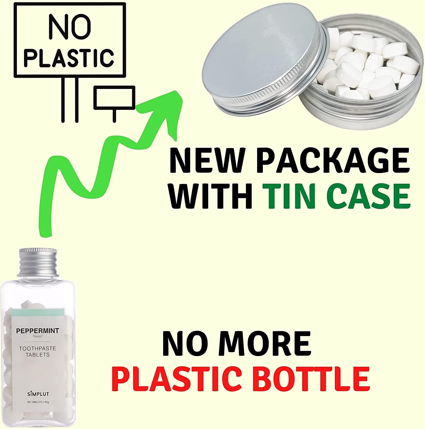 SIMPLUT Toothpaste Tablet with Fluoride Camping Travel Hiking