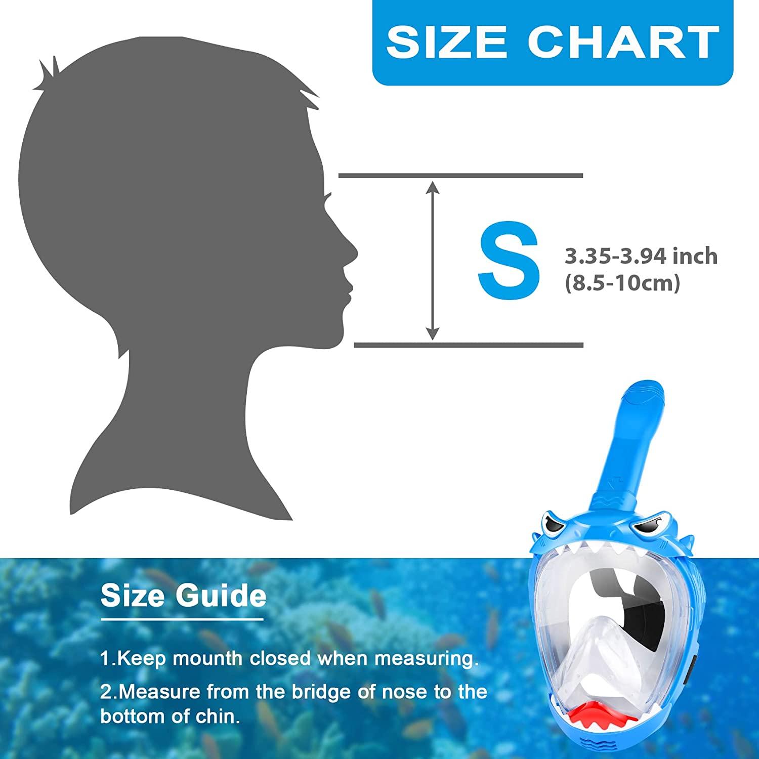 Kinderen Snorkelmasker Vol Gezicht Snorkelmasker Voor Kinderen 180 Panoramisch Uitzicht Haai Ontwerp Anti Mist Anti Lek Veiligheid Gemakkelijk Ademen Snorkelen Duikmasker Met