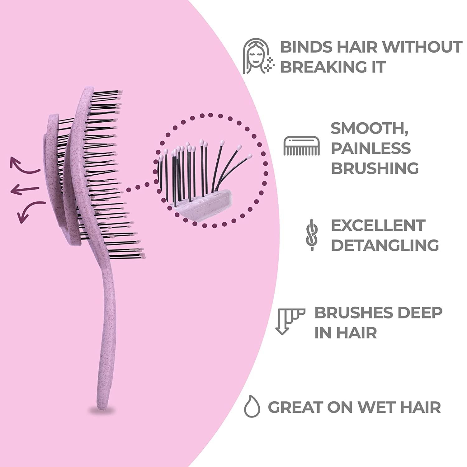 Ninabella Organic Detangling Hair Brush for Women, Men & Children