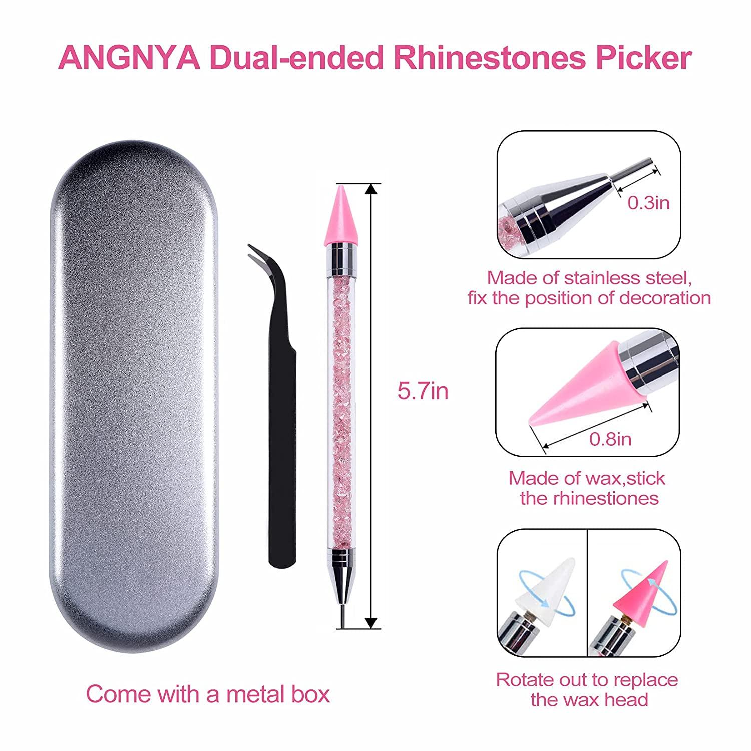 Rhinestone Dual-ended Wax Dotting Pen - Pink