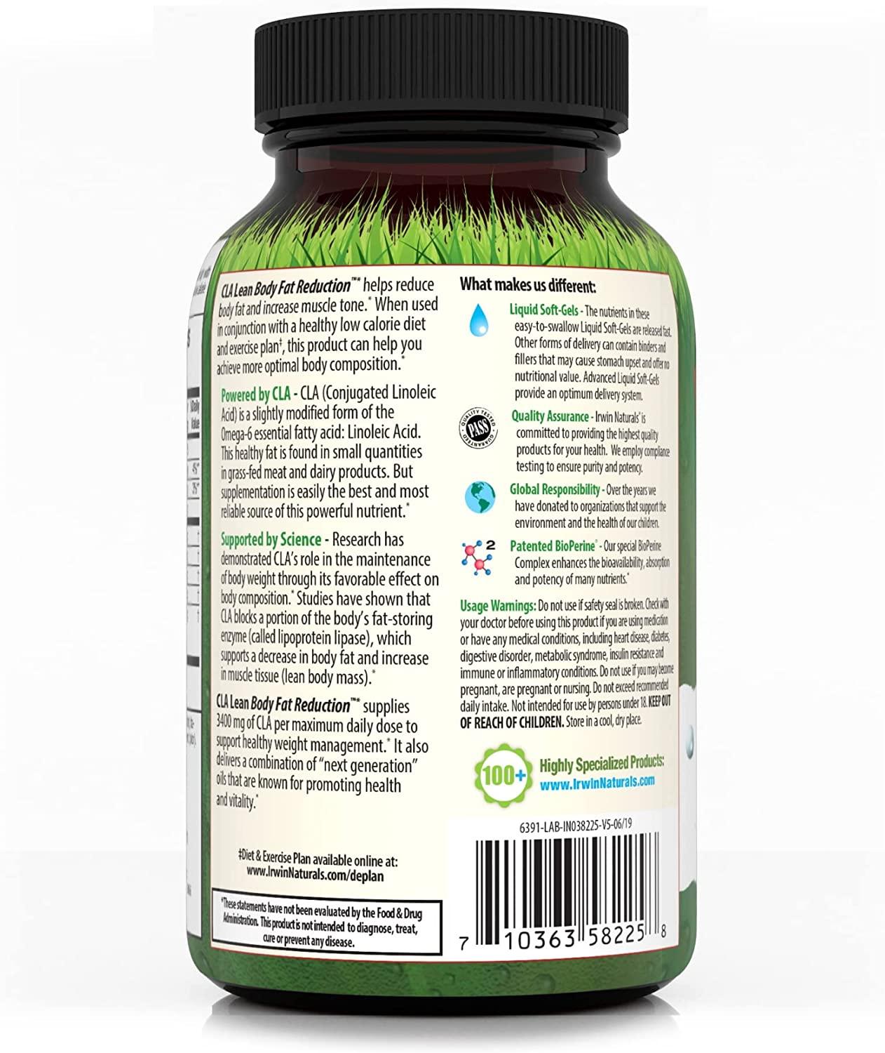 Irwin Naturals CLA Lean Body Fat Reduction High Potency Conjugated