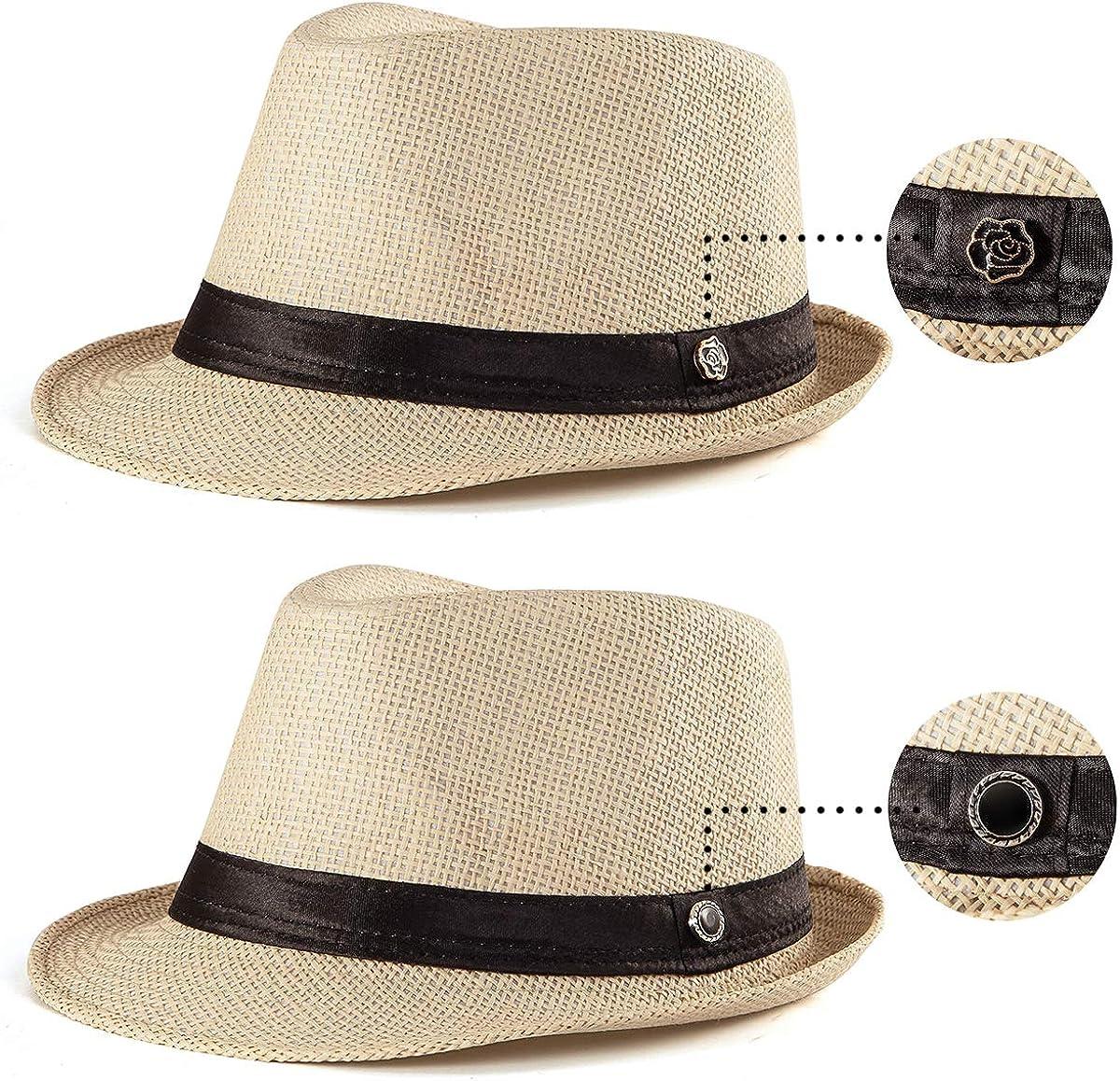 Straw Fedora Hat Mens Fedora Hats for Men Trilby Hat Sun Hat Panama Hat  Wool 001 Beige, Size: 7 1/4 (58cm), Fits 22 - 22 7/8 80% Paper Straw, 20%  Nylon