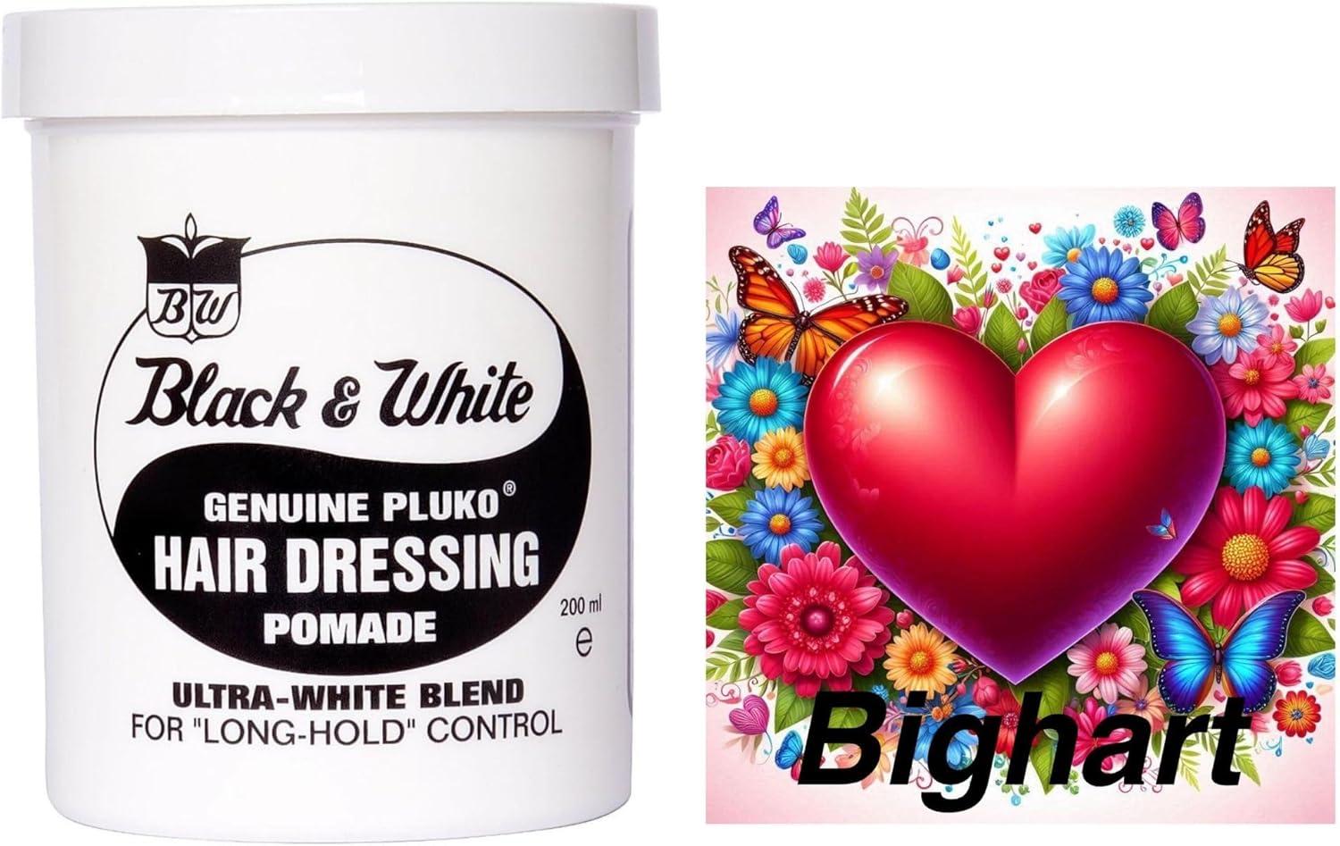 Black and White Pluko Hair Dressing Pomade 200g Wax and a Fridge Magnet - Professional Firm Hold Black and White Pluko Hair Dressing Pomade 200g Wax and a Fridge Magnet - Professional Firm Hold