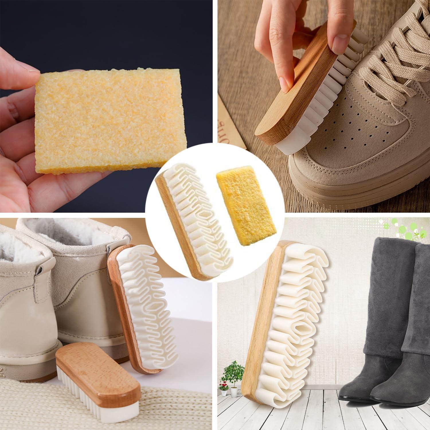 thumbnail image 2 of Suede & Nubuck Leather 4 Way Cleaning Caring Brush Shoe & Boots Cleaner Essential Kit With Extra 2 of 12