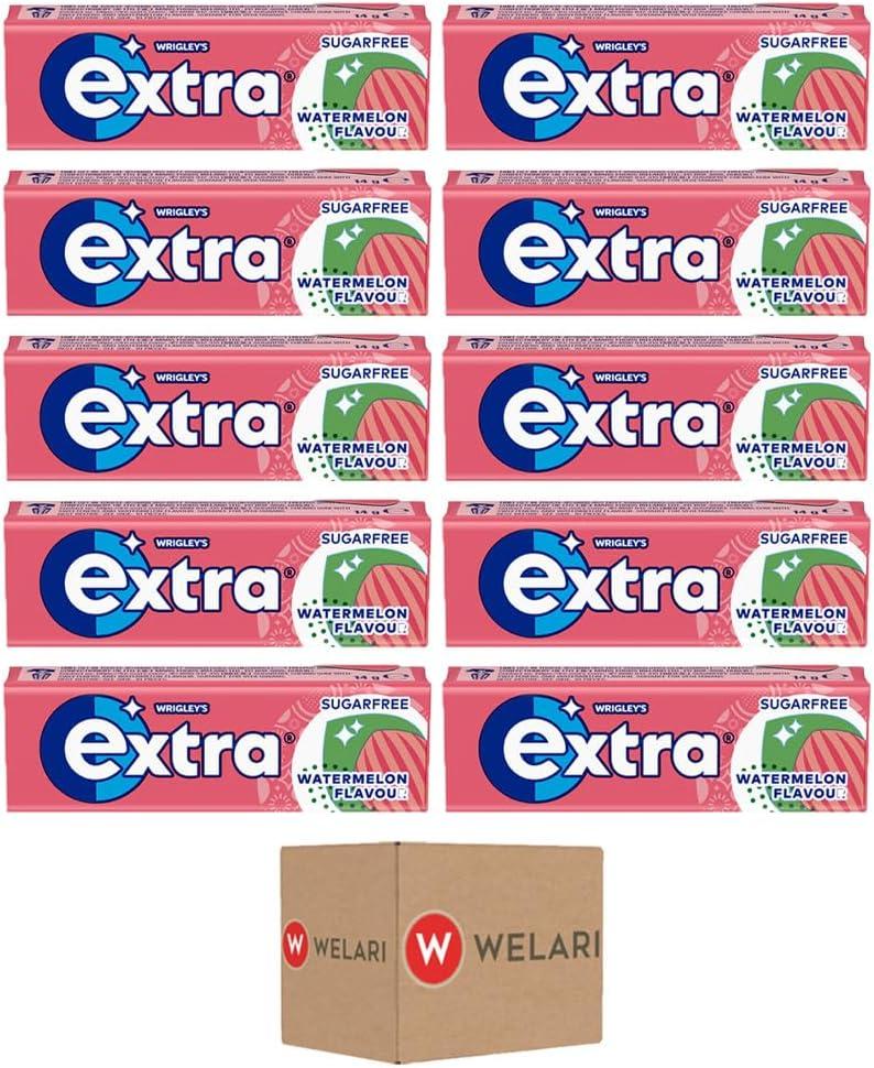 Wrigleys Extra Watermelon Flavour Chewing Gum 10pc Sugar Free Fruity ...