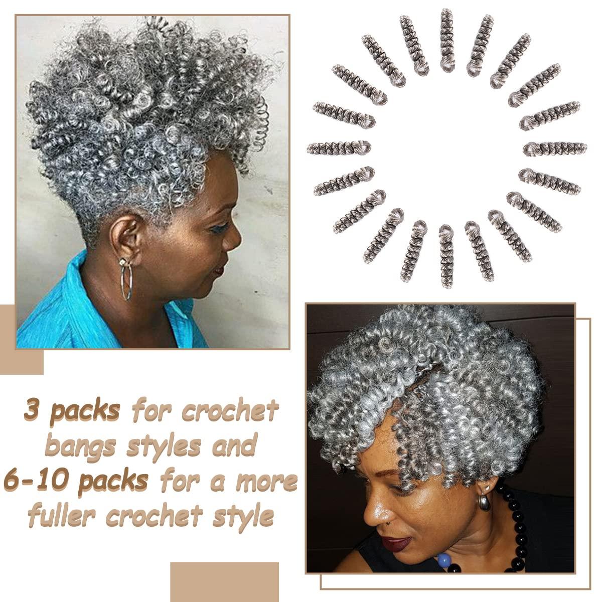 PHOCAS 3Packs Synthetic Saniya Curly Crochet Hair 10 inch 20roots/pack