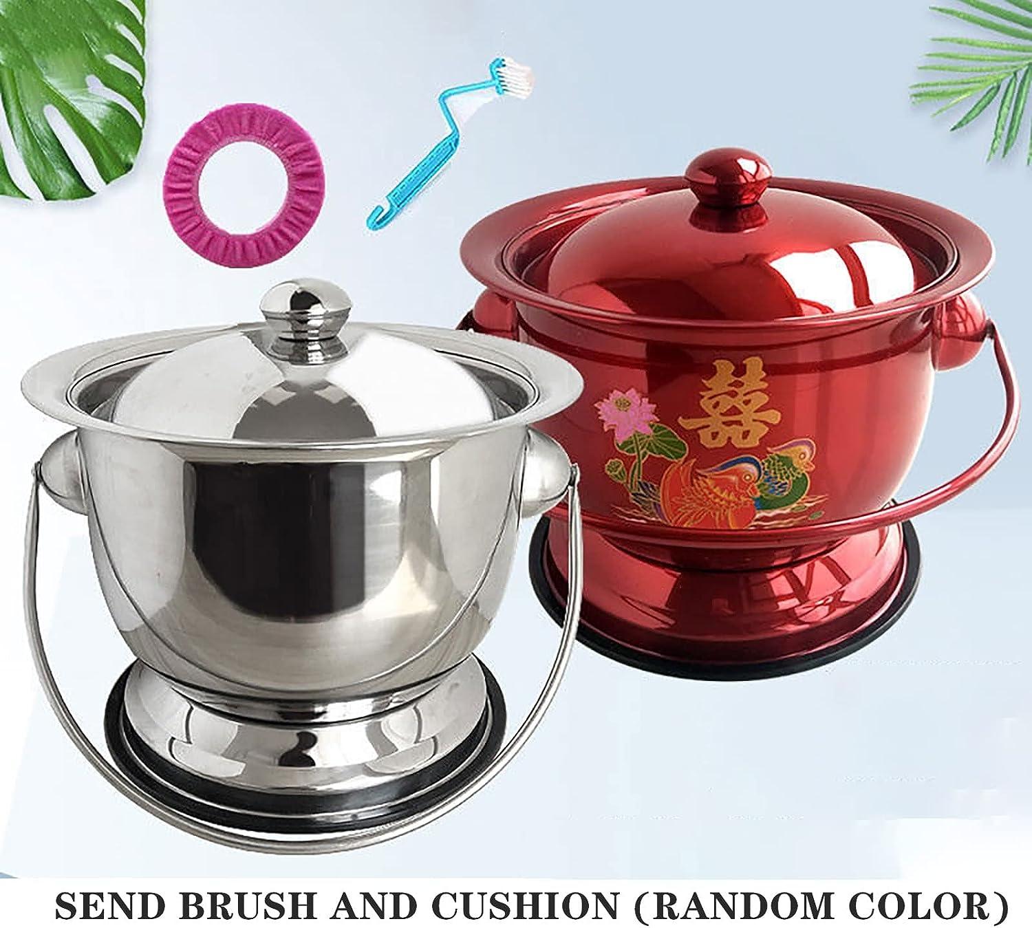 YANGLEI Bedpan ,Stainless Steel Bedpans Chamber Pot, with Lid Adult