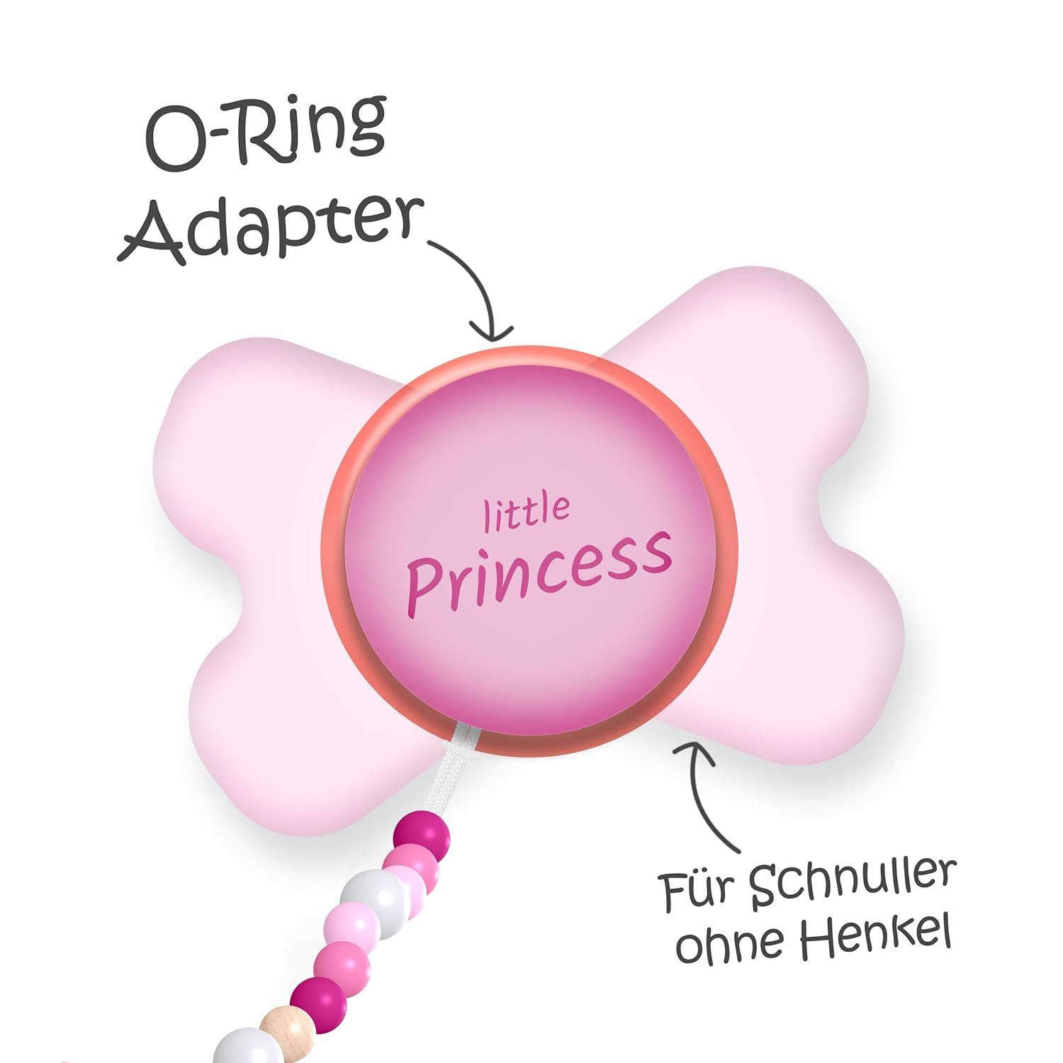 Adapter for Pacifier & Chain | Silicone O-Ring - Coral-Transparent ...