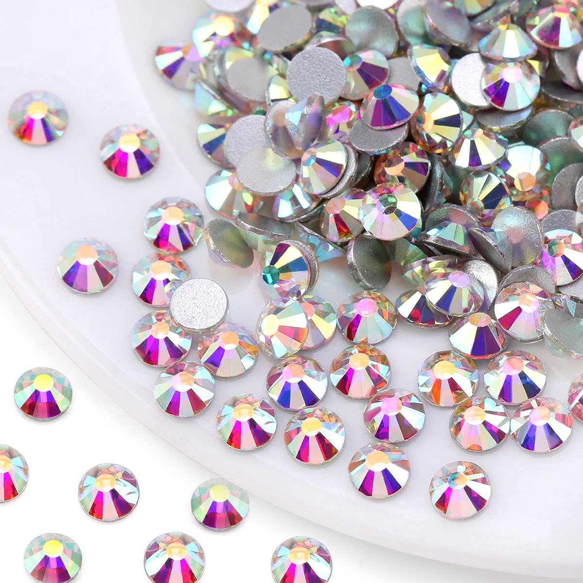 Novani Rhinestones 1440pcs SS20 Glass Rhinestones Crystal Flatback Gemstones  for Crafts Nails Makeup Bags and Shoes Decoration(SS20 Crystal AB)  SS20/1440pcs CrystalAB