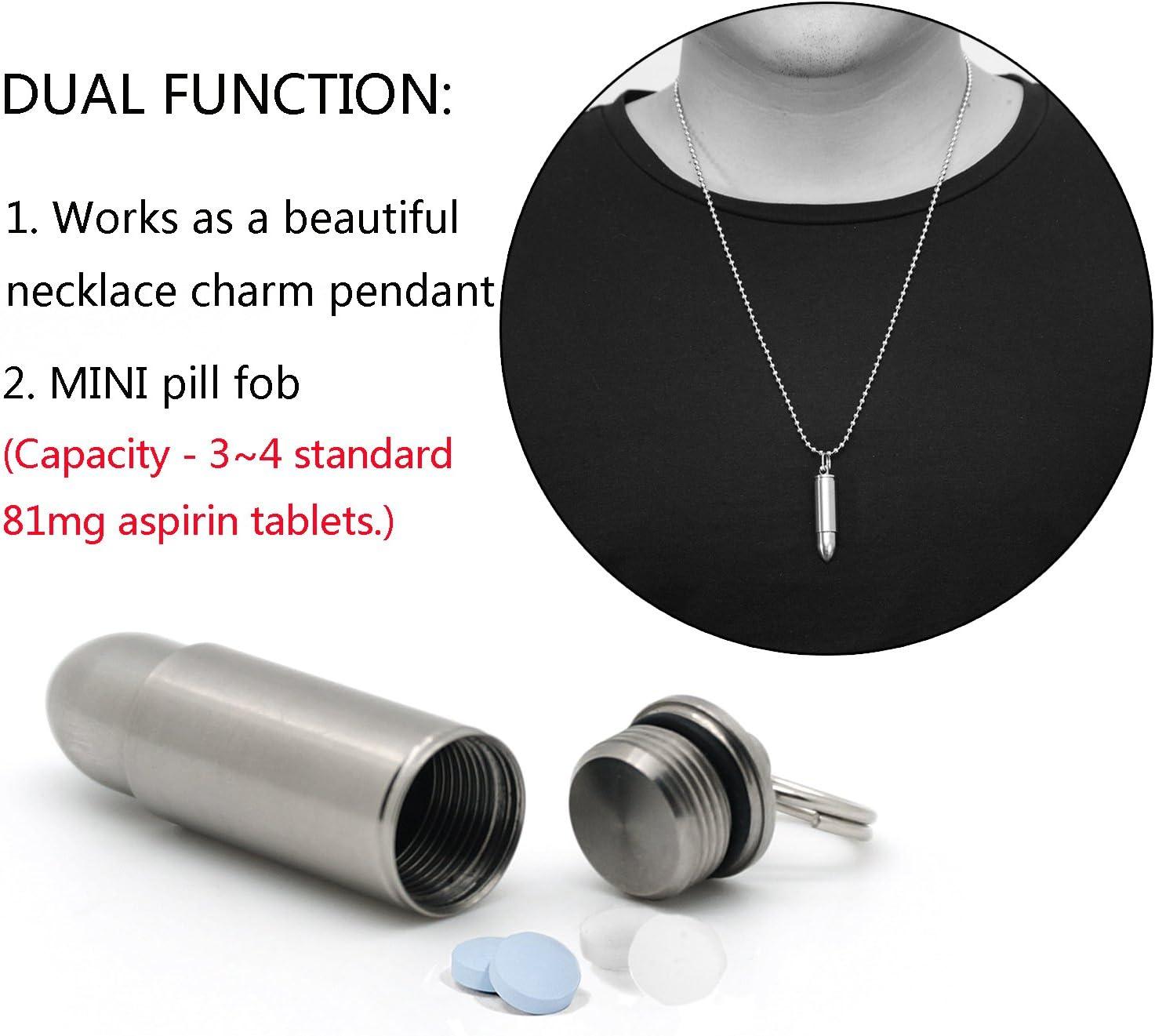 TI-EDC Mini Pill Fob Titanium Bullet Design Pill Holder