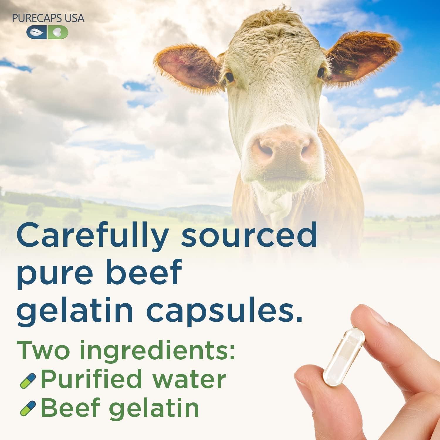 Purecaps USA Size 000 Empty White Gelatin Capsules 1000 Separated Capsules Fast Dissolving