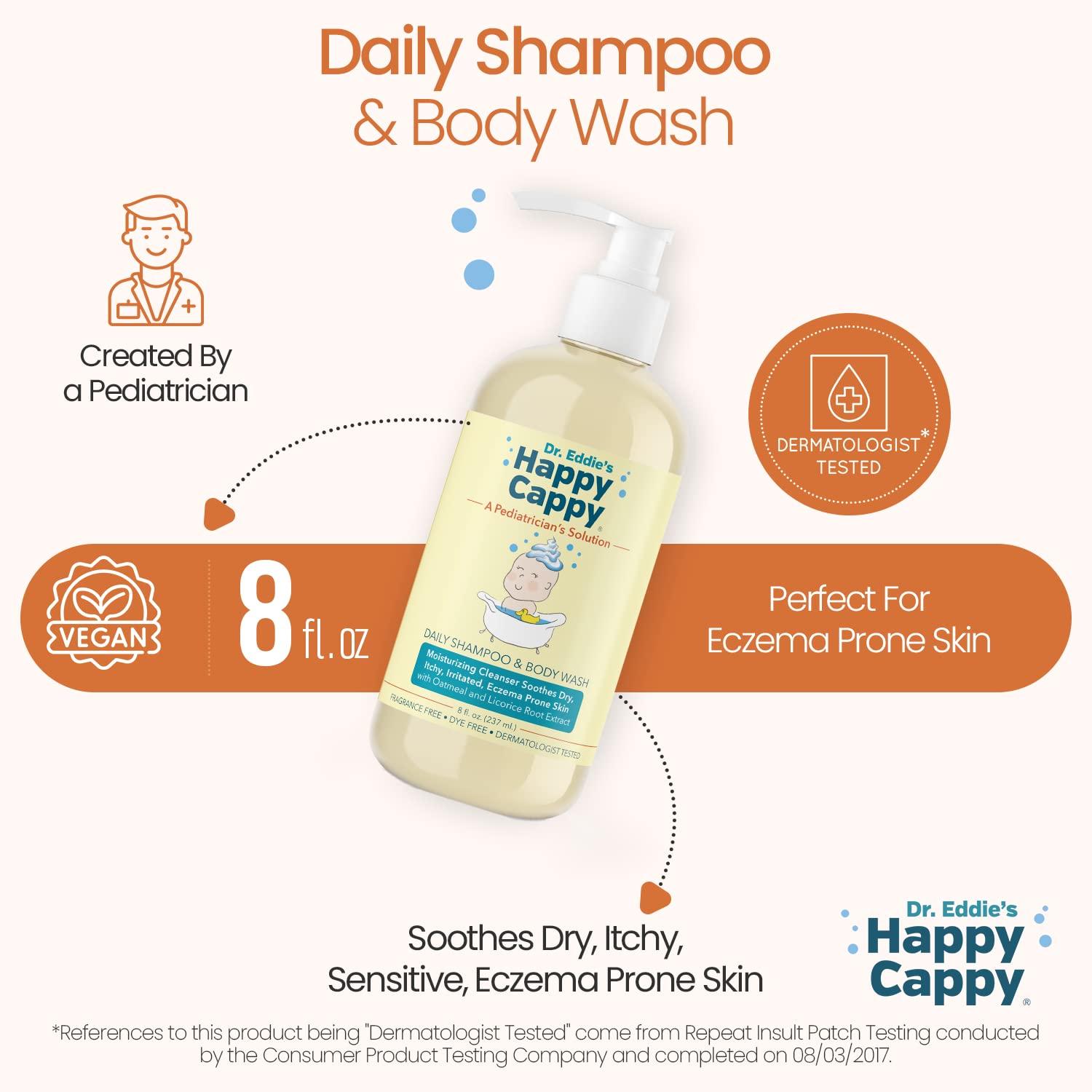 Dr. Eddie's Happy Cappy Daily Shampoo & Body Wash for Children, Soothes