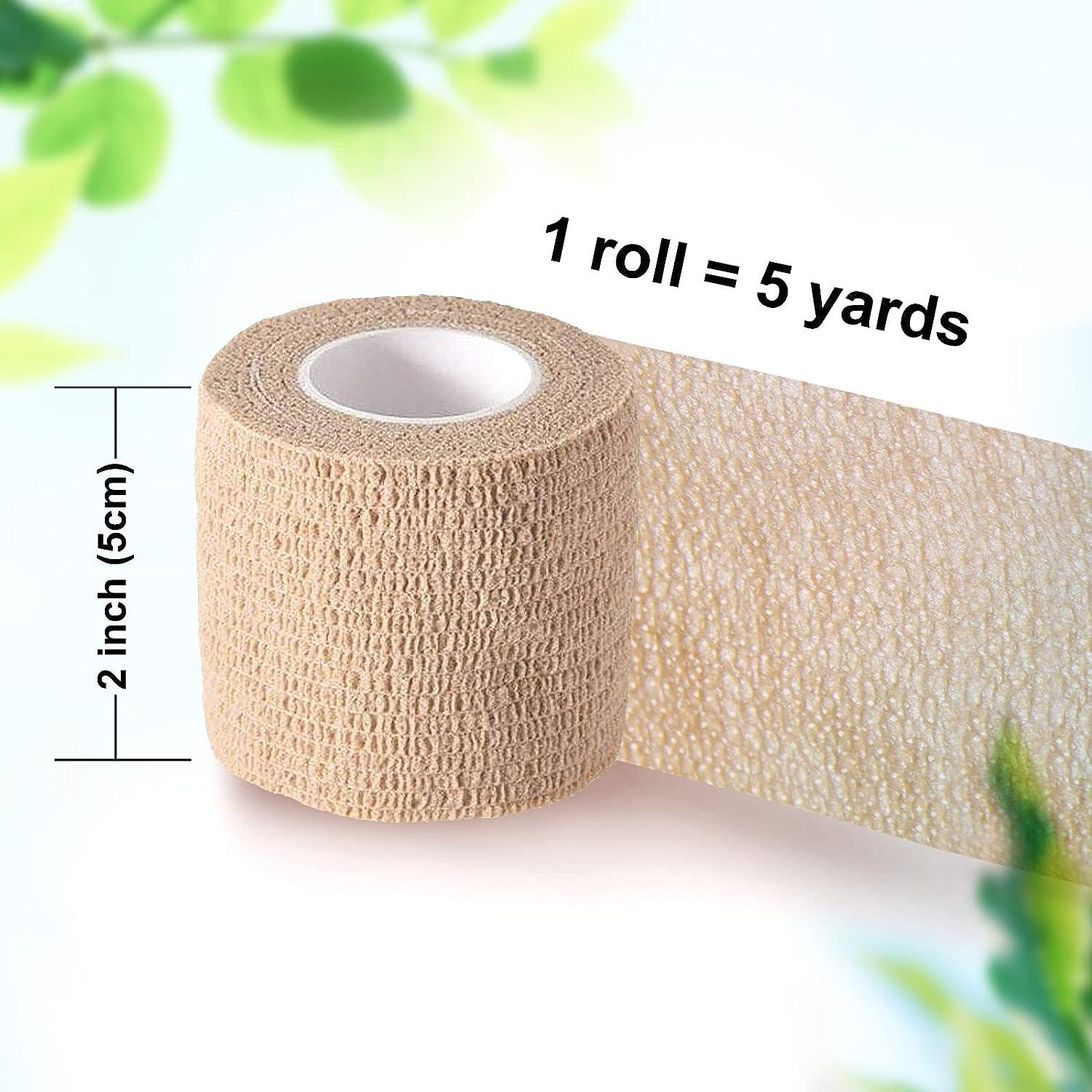 thumbnail image 2 of 24 Pack 2"x5 Yards]Self Adhesive Bandages Pre Wrap, Athletic Elastic Cohesive Bandage Sports Injuries Treatments Recovery First Aid Tape Vet Wrap Cat 2 of 14