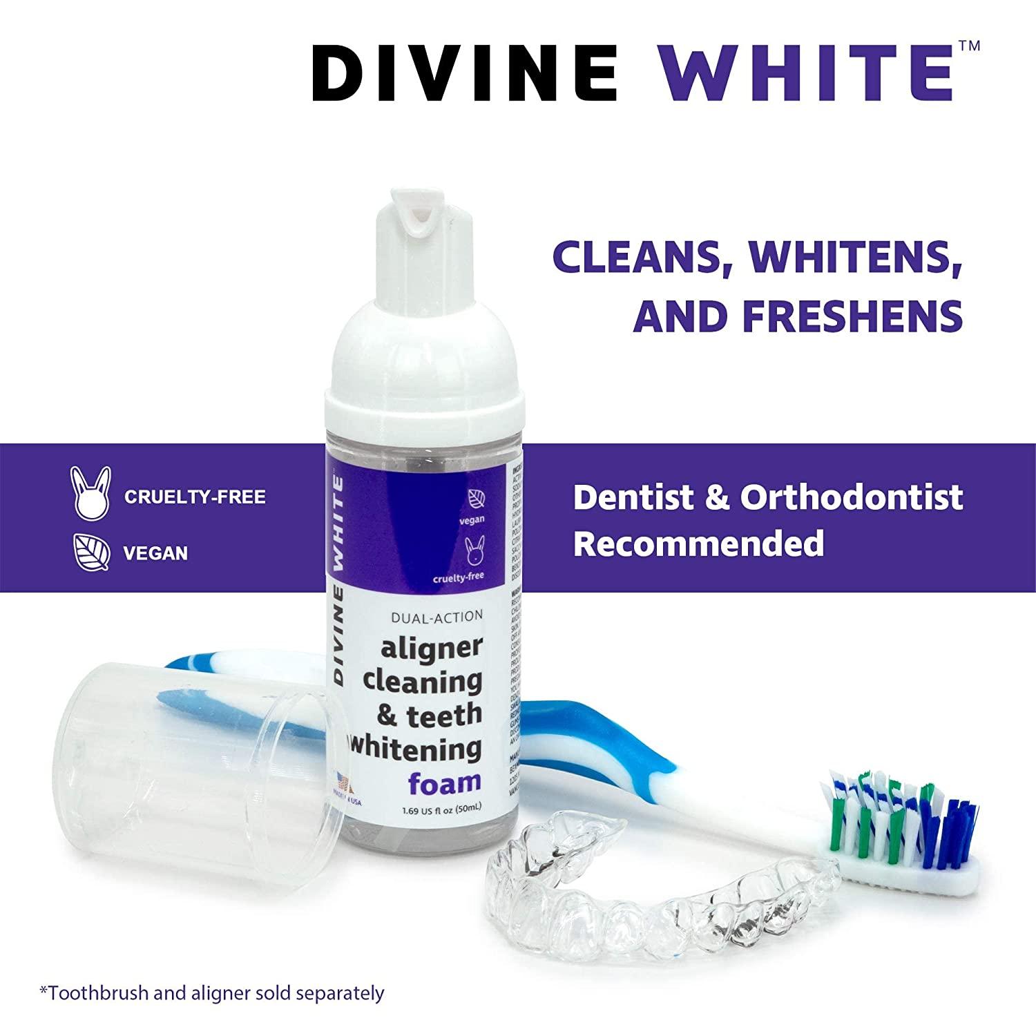 Divine White DualAction Stain Removal Aligner/Retainer Cleaner and