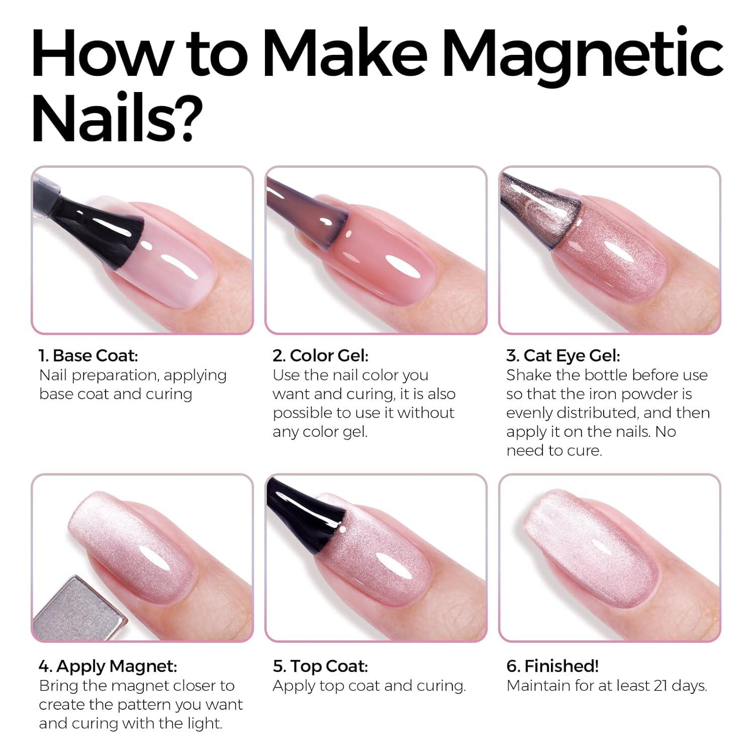 Shop Tomicca Cat Eyes UV Nail Polish Set Glitter Pink Gel