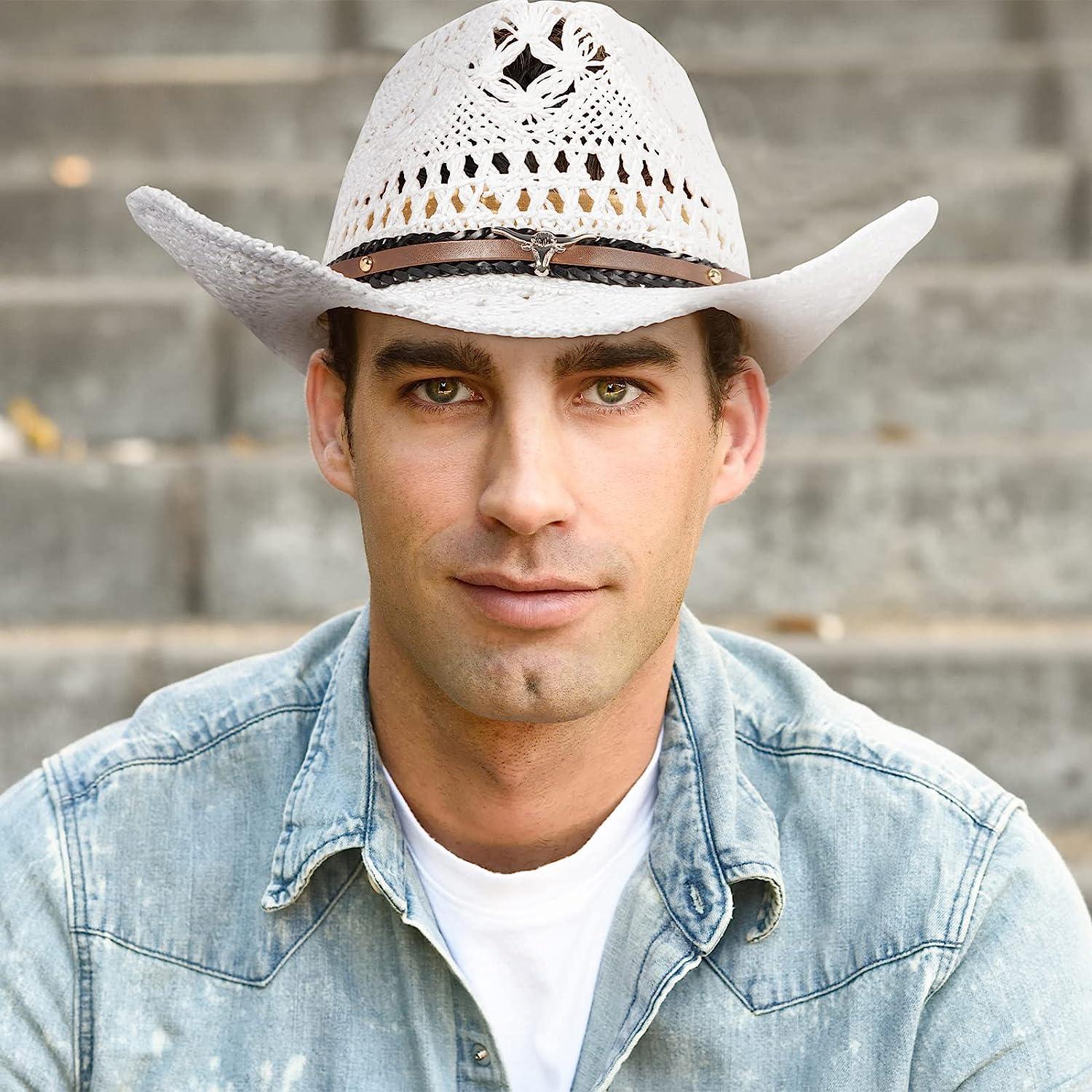 Woven straw cowboy hat cheap