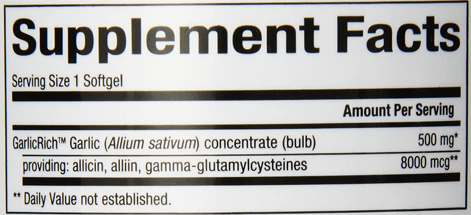 Natural Factors GarlicRich Super Strength Garlic Concentrate 500 mg 180 Enteric Coated Softgels