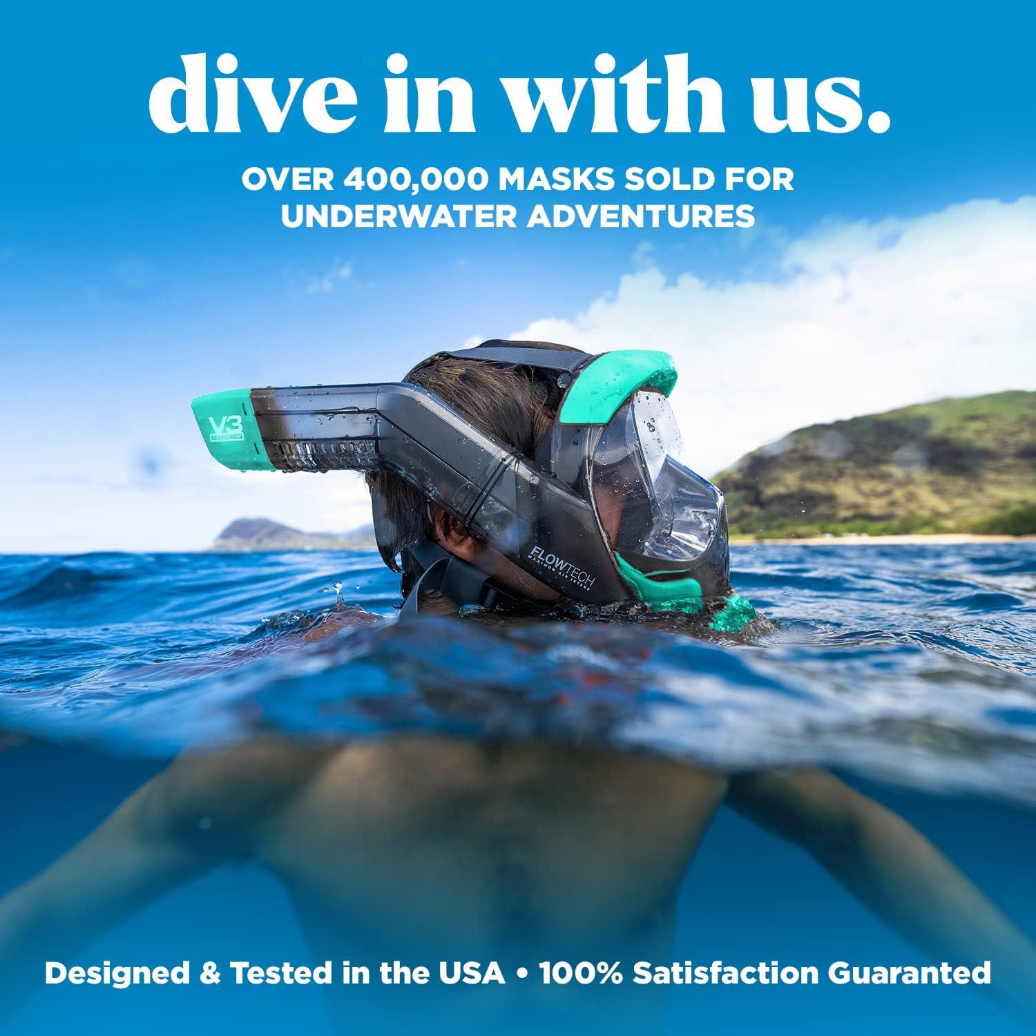 Seaview 180 V3 Full Face Snorkel Mask Adults & Kids Snorkeling Gear