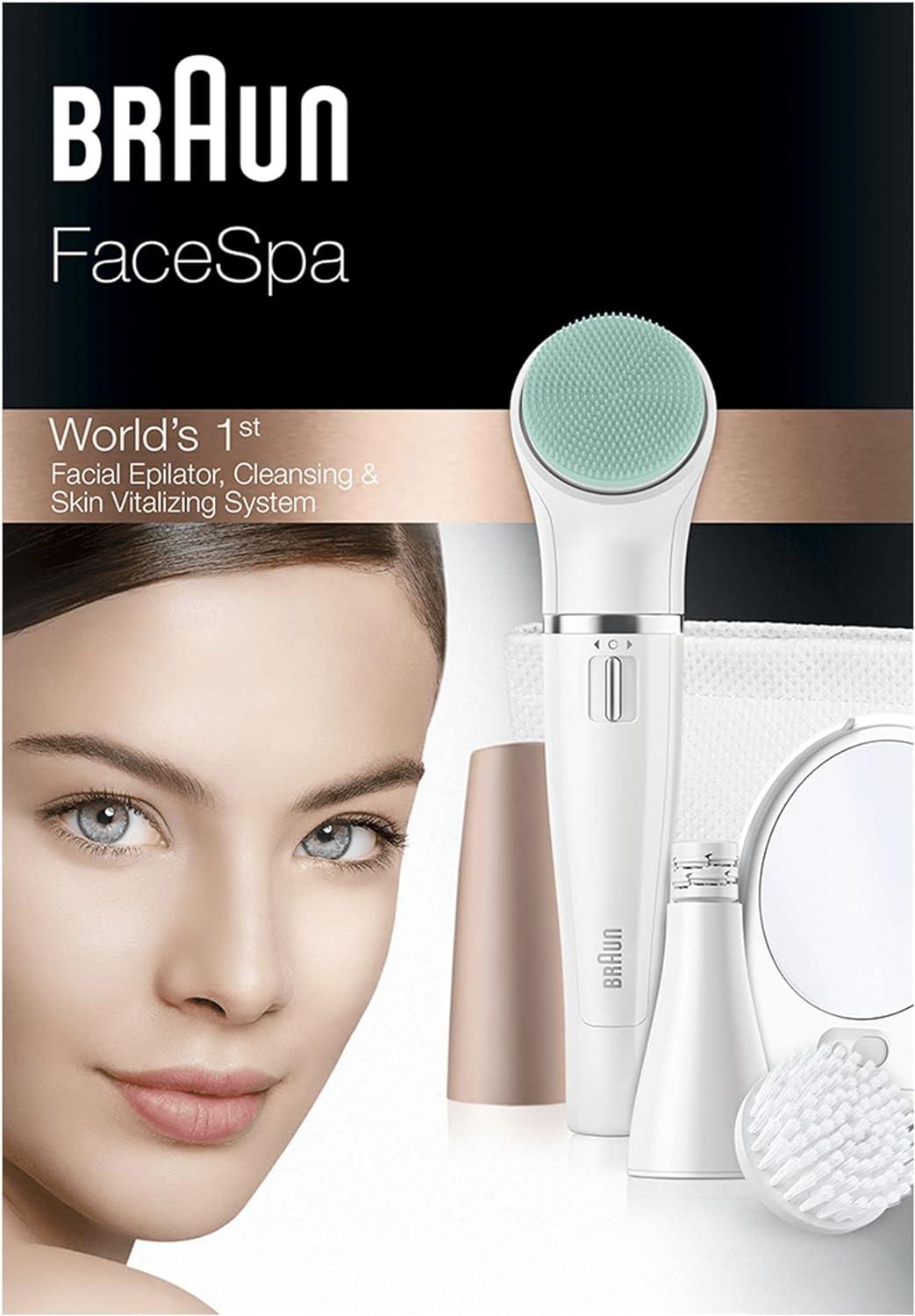Braun FaceSpa Face Epilator Hair Removal with Facial Cleansing Brush