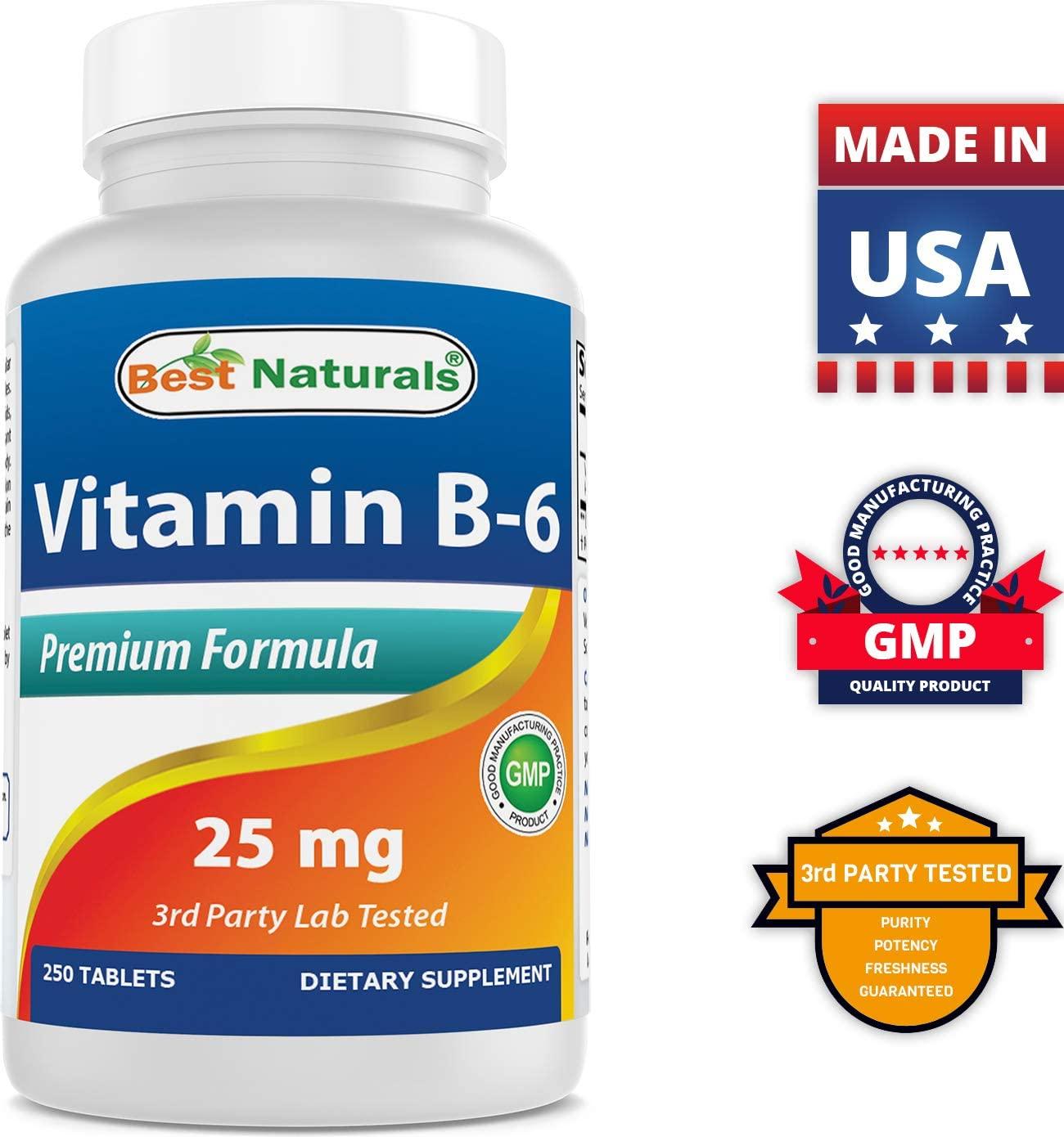 Best Naturals Vitamin B-6 25 Mg Tablets, 250 Count 250 Count ...