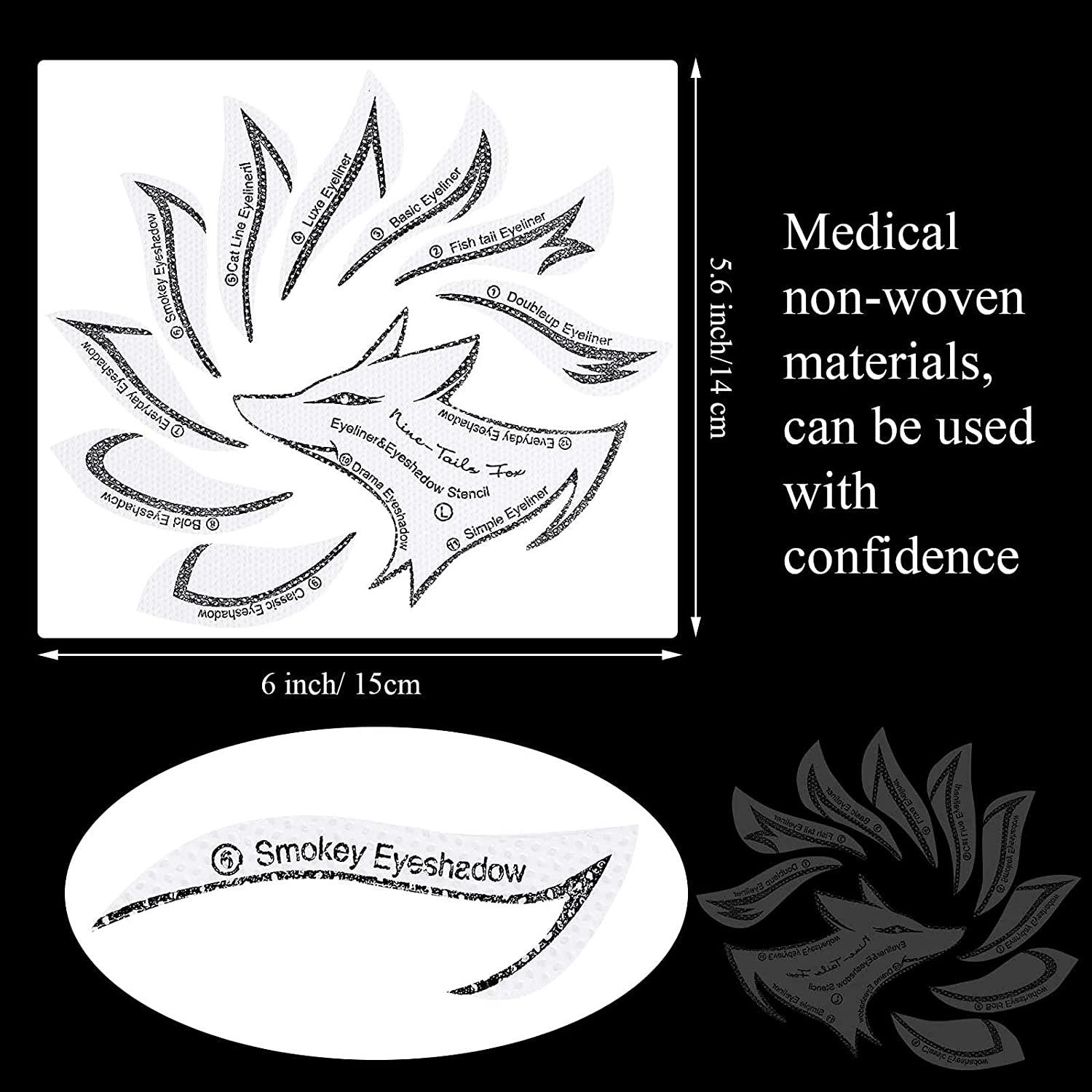 10 Sets Eyeliner and Eyebrow Stencil Kit - 12 Styles, Non-woven ...