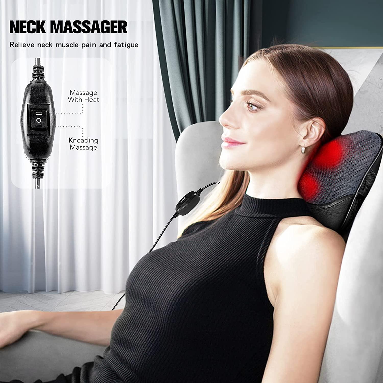 Back Massager, Neck Massager with Heat, Massage Pillow Gifts for Men & Women, El