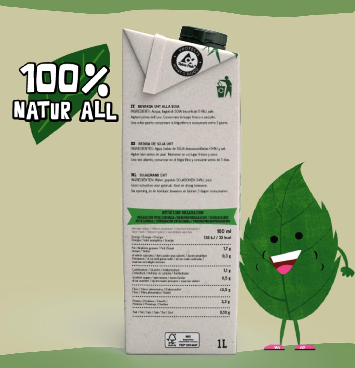 NATUR-ALL | Just Soya Drink 1L - Only 3 Ingredients: Water, Soya Beans
