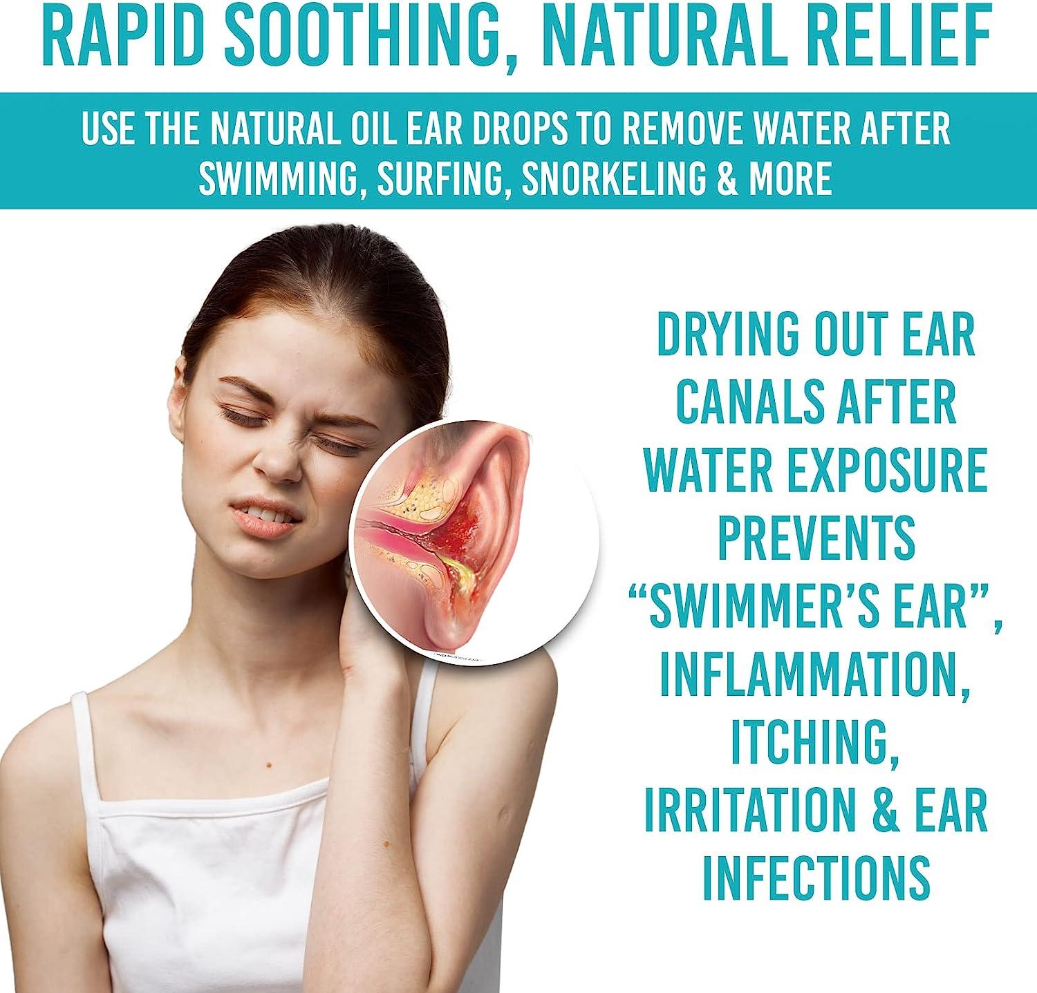 Natural Ear Drops for Swimmers Ear, Allergy Relief, Itching Swimmers