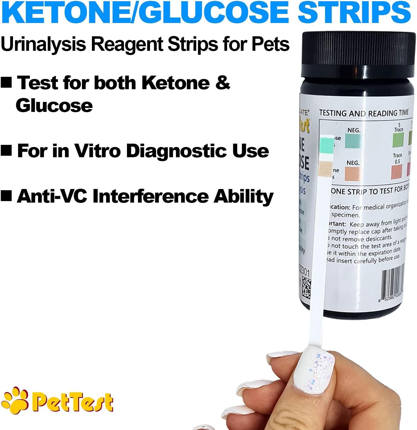 Urine Test Strips Ketone Glucose Strips for Dogs and Cats Urinalysis