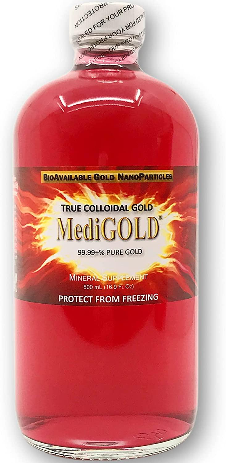 MediGOLD True Colloidal Gold Dietary Supplement 500 mL (16.9 Fl Oz