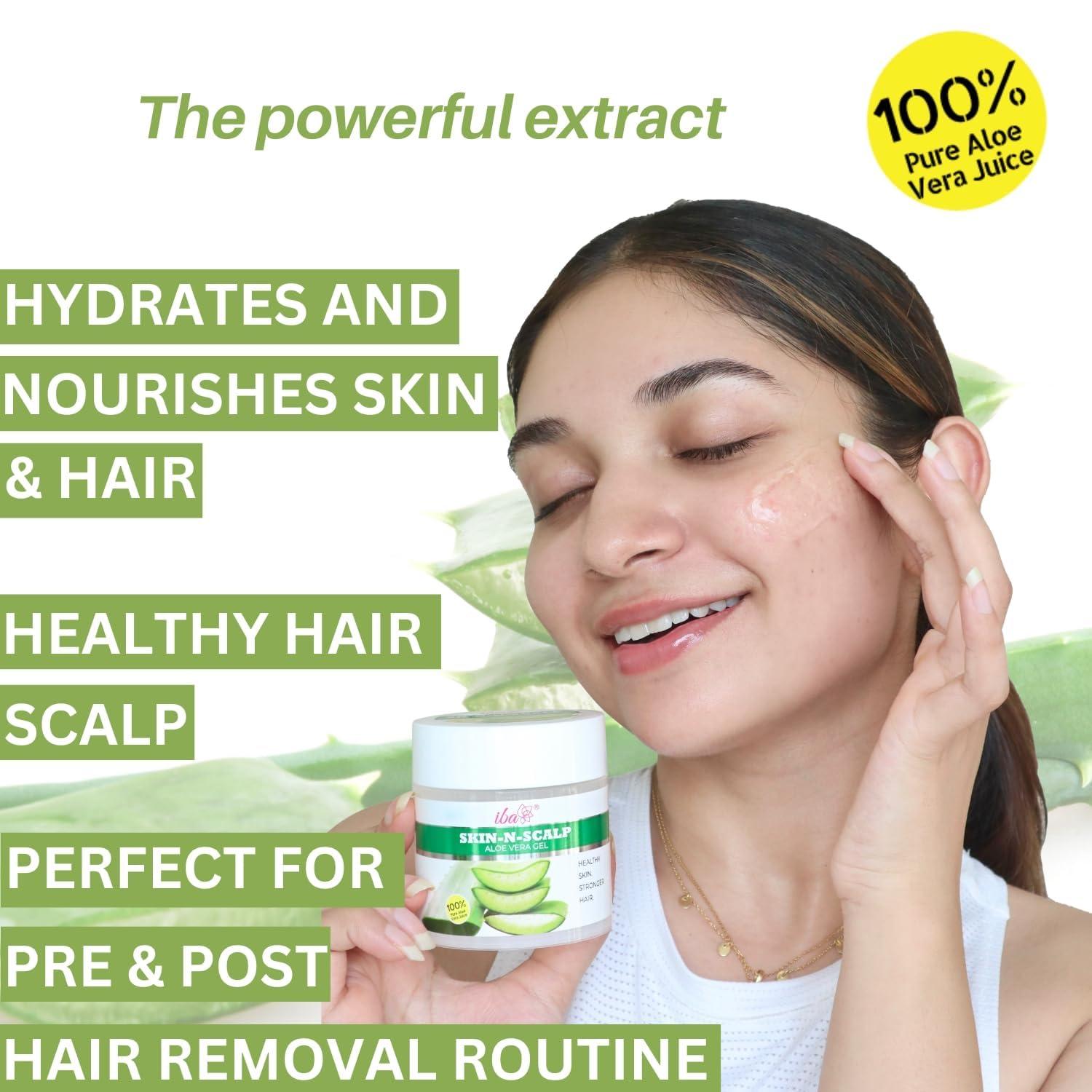 Buy Skin - N - Scalp 100% Pure Aloe Vera Gel for Face Skin & Hair | Hydrate  Moisturize Nourish | Vegan & Naturally Glowing Skin | International  Shipping Available | Buy