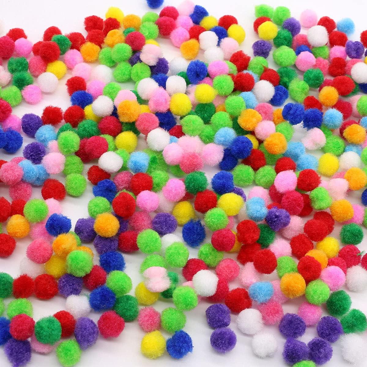 YooThink 1500 Pieces Pompoms for Crafts,Small Size 1CM Small pom poms for  Crafts,Pompoms for DIY Creative Crafts Decorations