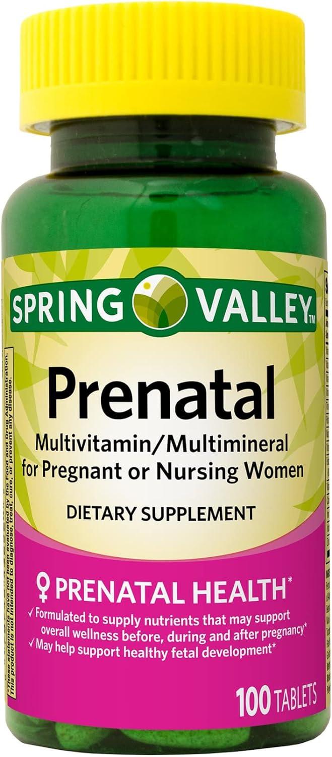 Spring Valley Prenatal Multivitamin 100 Tablets of Essential