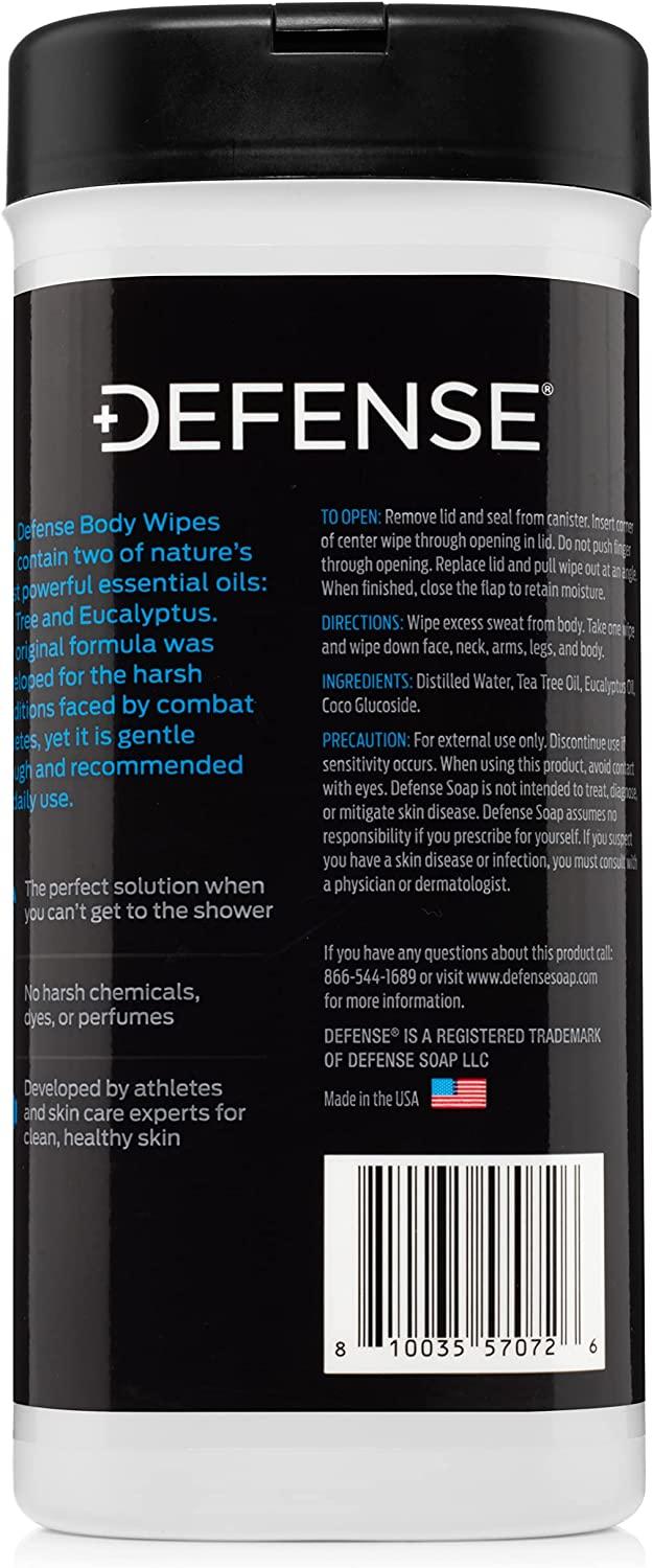 Defense Soap Tea Tree Body Wipes (40 Count) Designed by Wrestlers, Intended for Skin Cleansing